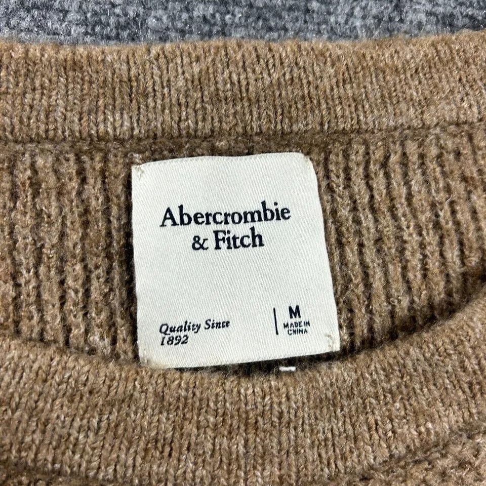 Abercrombie & Fitch Abercrombie & Fitch Sweater Womens Medium Brown Knit Crew Size M / US 6-8 / IT 42-44 - 2 Thumbnail