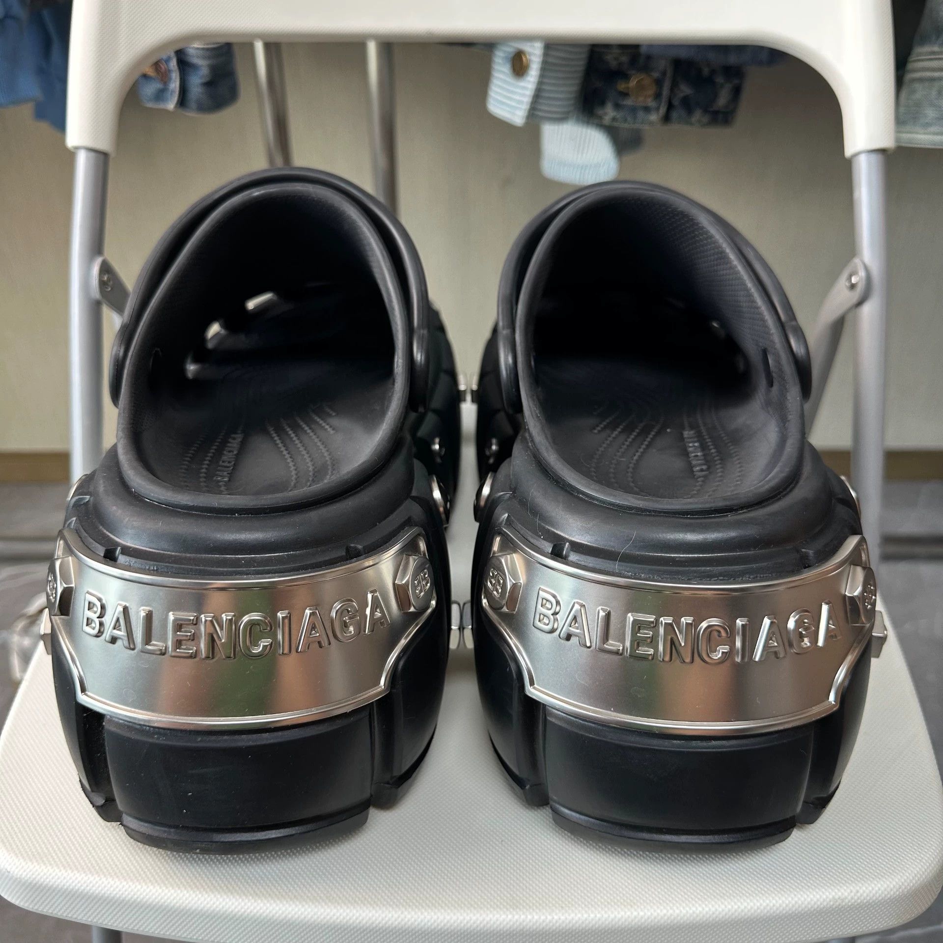 Balenciaga Crocs x Balenciaga HardCrocs Men's Black Slip-On Clogs Size US 13 / EU 46 - 3 Thumbnail