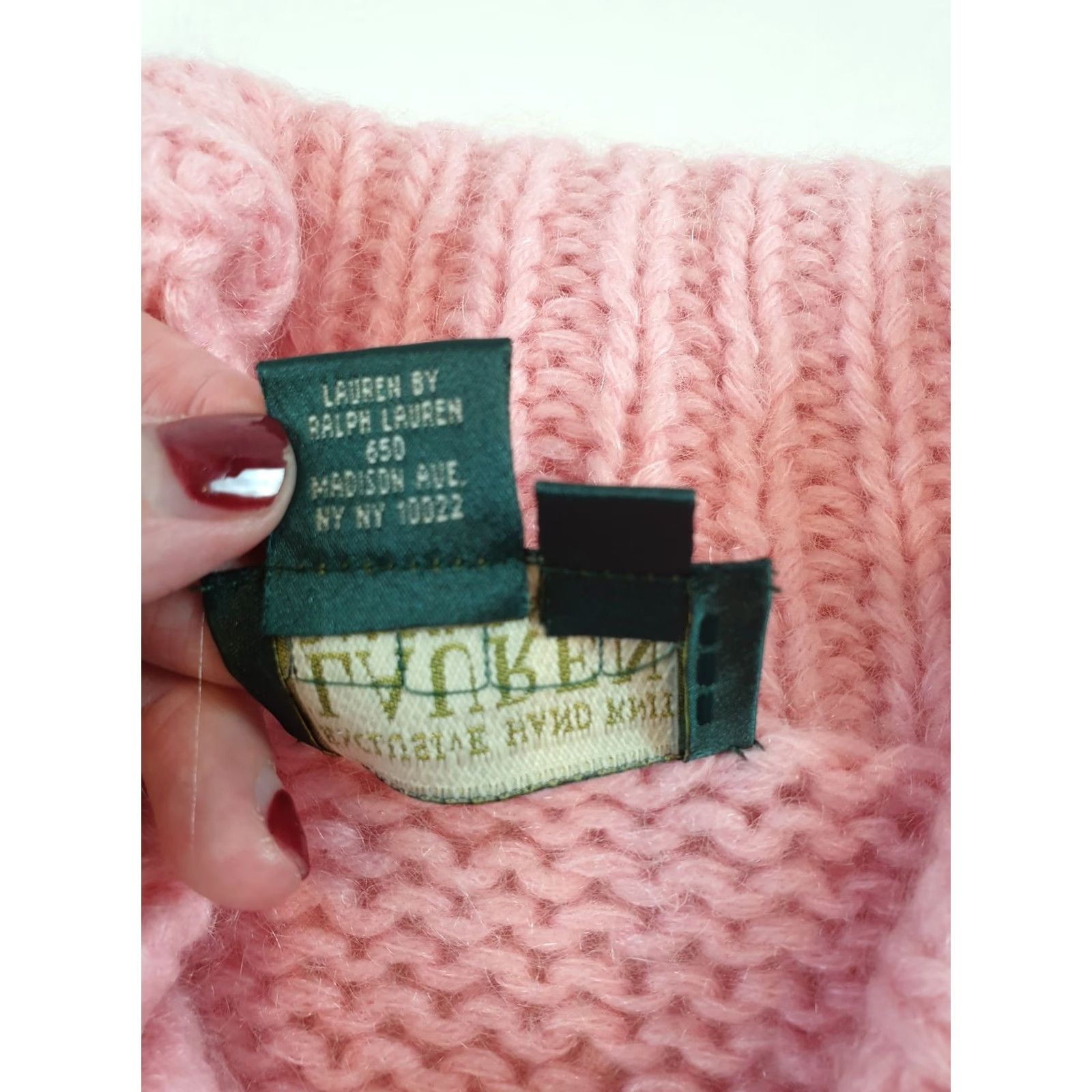 Ralph Lauren VINTAGE Lauren Ralph Lauren Sweater Womens XL Cable Knit Mohair Wool Shawl Collar Pullov Size XL / US 12-14 / IT 48-50 - 4 Thumbnail