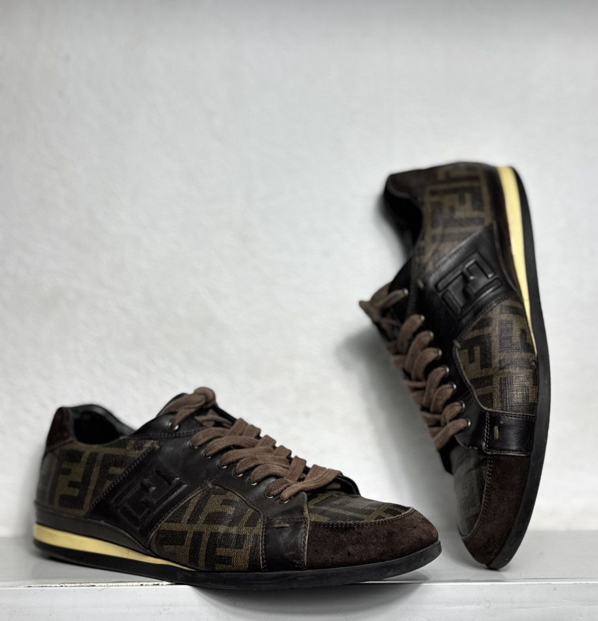 Fendi Fendi Monogram Luxury Leather Low Shoes Sneakers Size US 10 Size US 10 / EU 43 - 2 Thumbnail