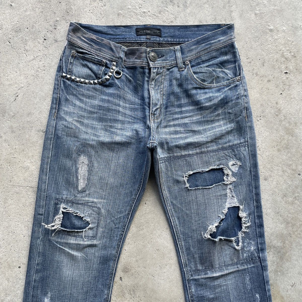 In The Attic Vintage In The Attic Japan Punk Distressed Jeans Faded Pants Size US 33 - 4 Thumbnail