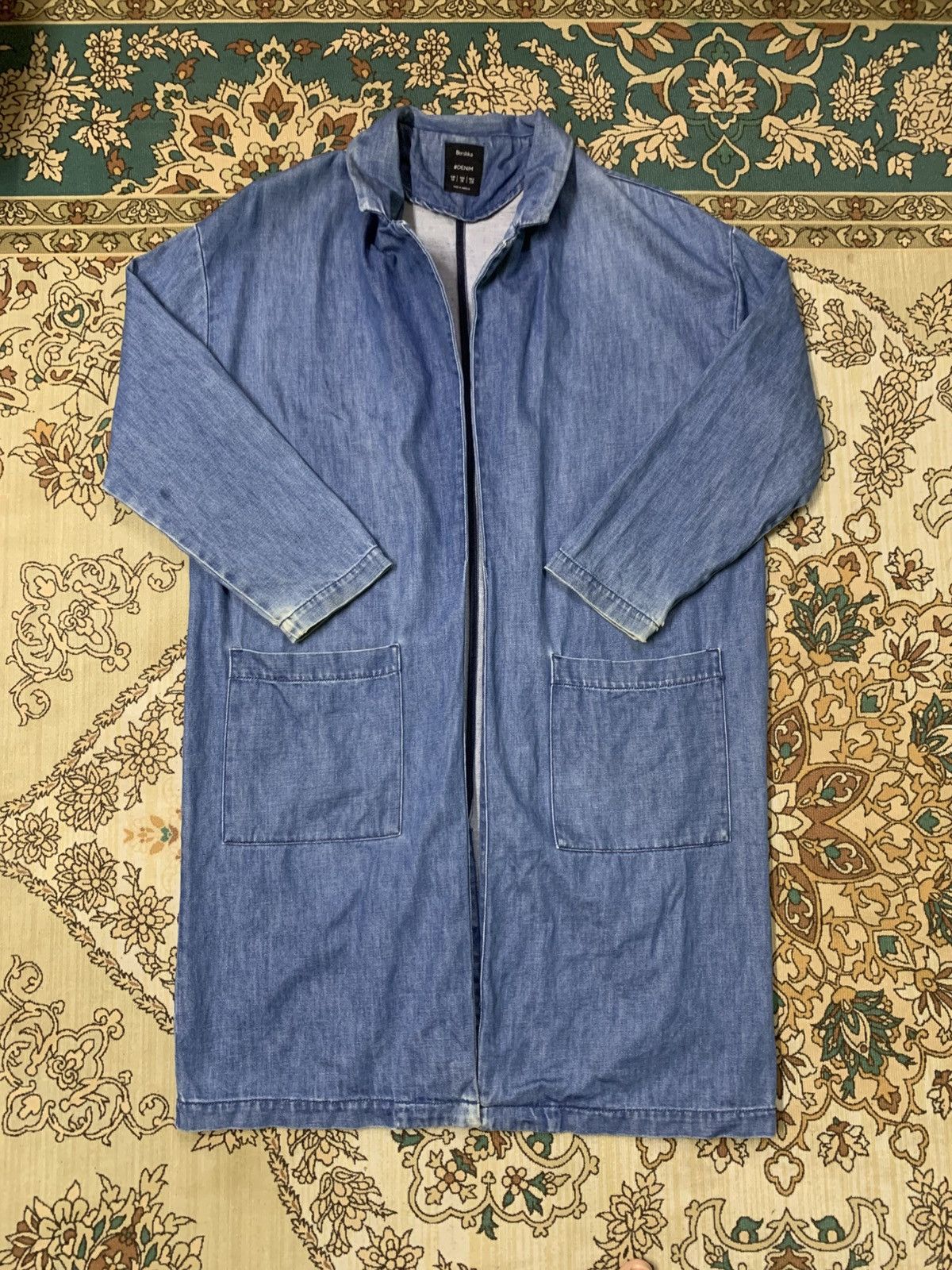 Bershka BERSHKA LONG JACKET DENIM Size US M / EU 48-50 / 2 - 3 Thumbnail