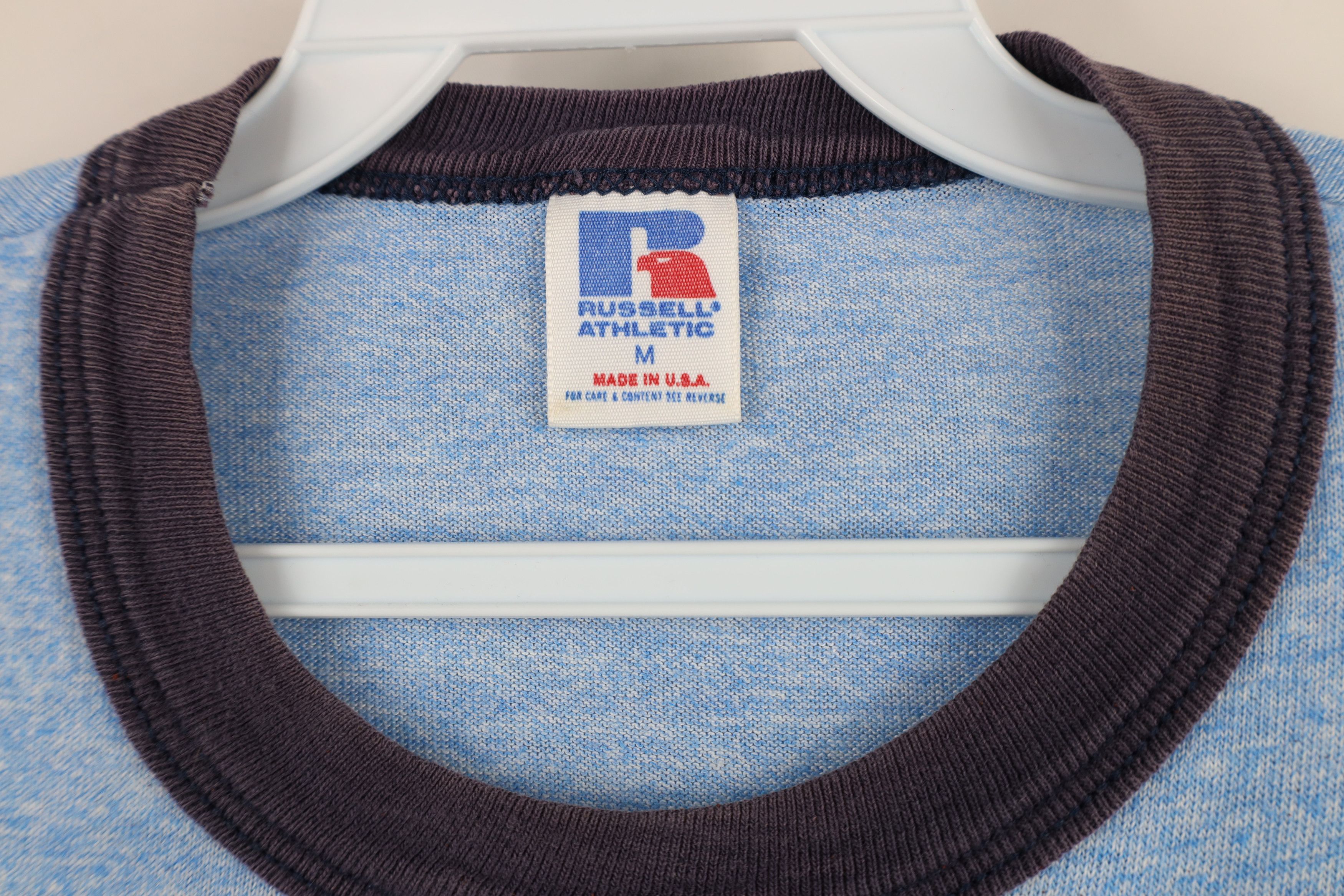 Russell Athletic × Vintage Vintage 90s Russell Athletic School Ringer T-Shirt Blue USA Size US M / EU 48-50 / 2 - 8 Thumbnail