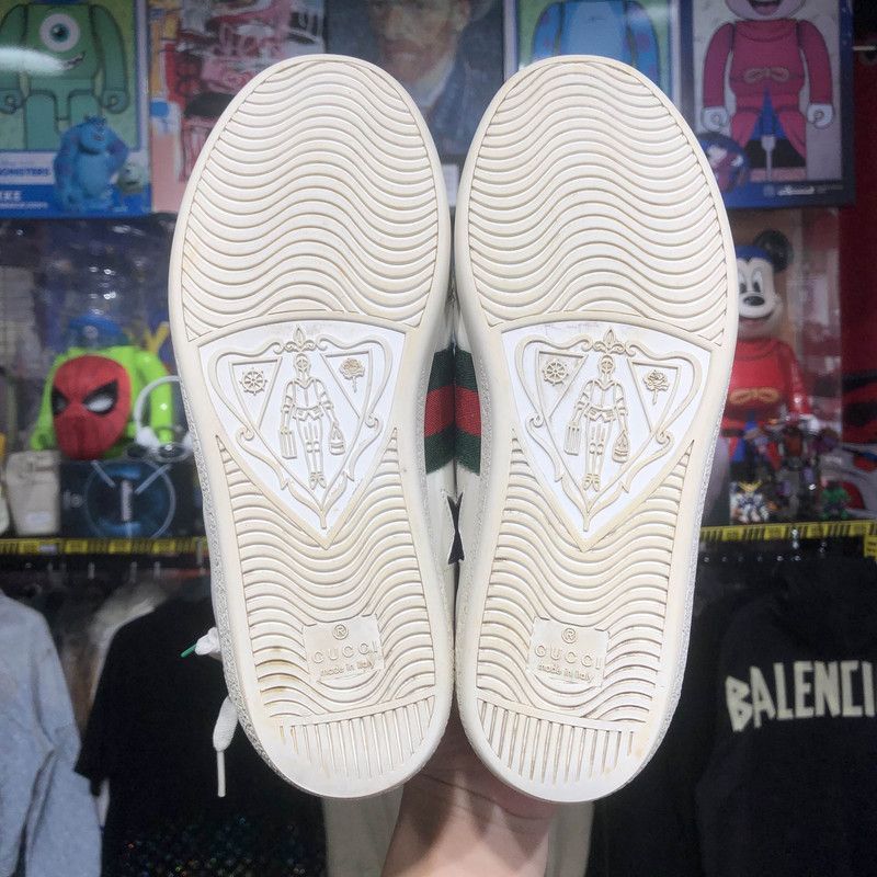 Gucci Gucci Ace White Leather Star Low-Top Sneakers -2508 Size US 6 / IT 36 - 4 Thumbnail