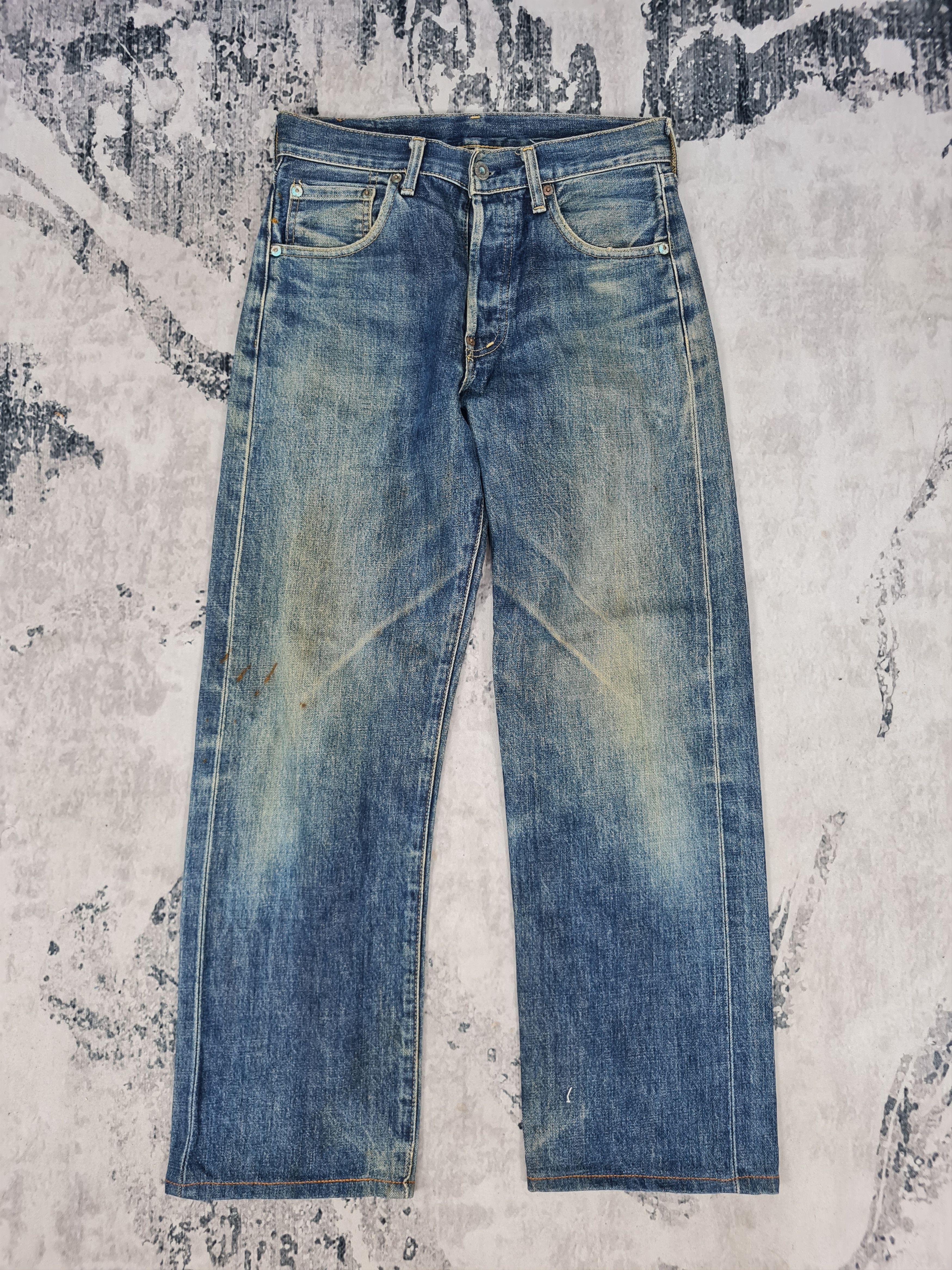 image of Levis Vintage Clothing x Vintage VTG Levis 702 Buckle Selvedge Cropped Jeans L0376 Size 29X27 in Bl