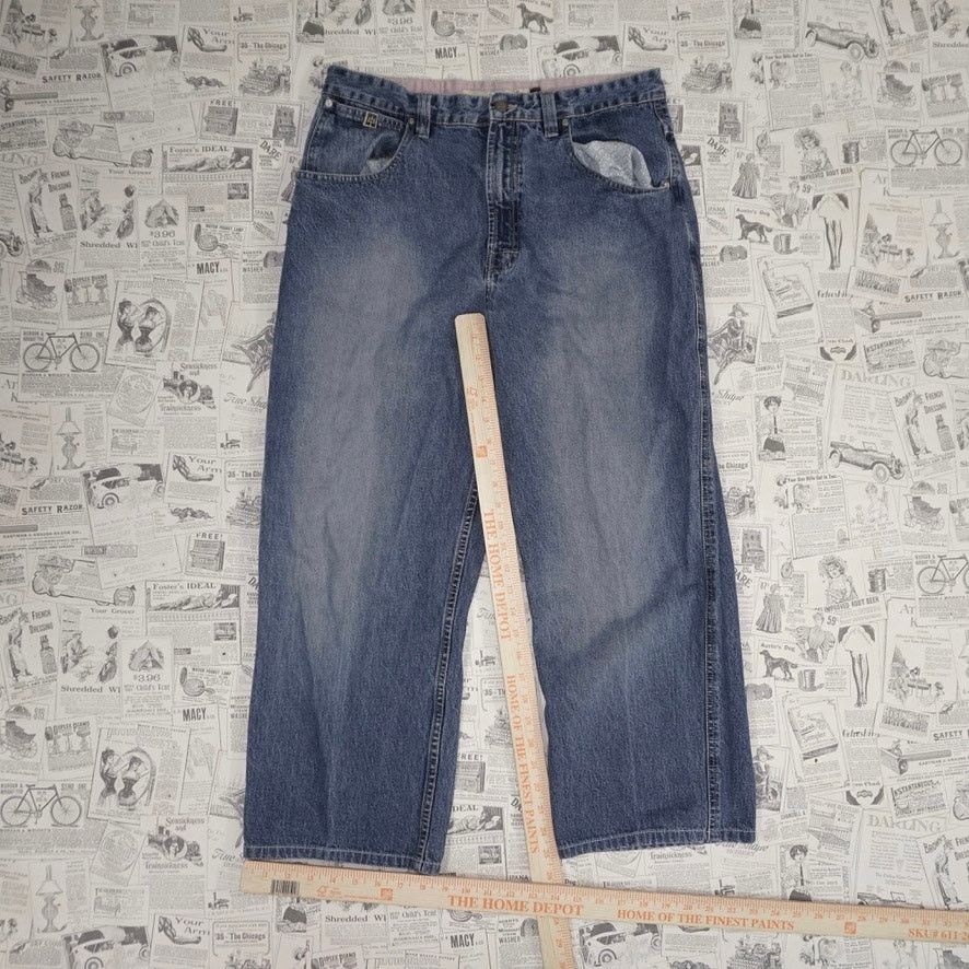Vintage Vintage Y2K Raw edge denim carpenter 2000s baggy fade pants Size US 34 / EU 50 - 4 Thumbnail