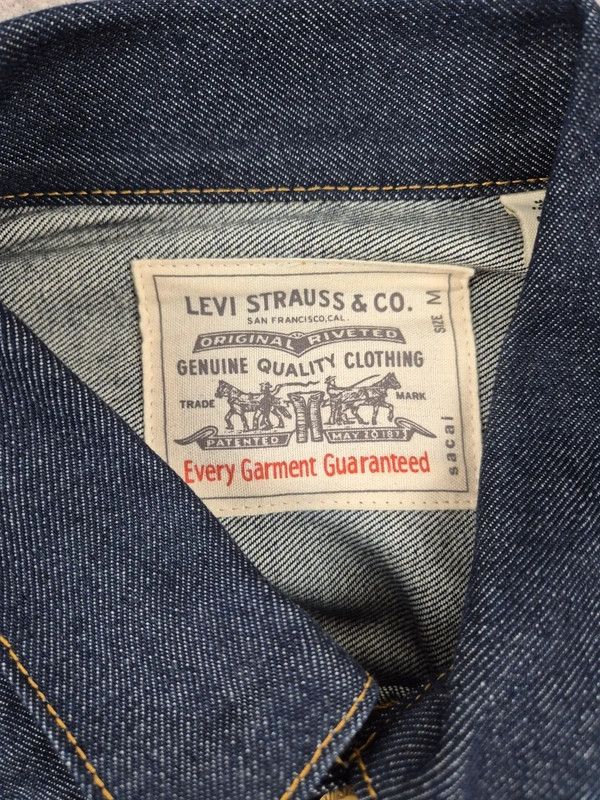 Levi's Levi's Sacai Men's Navy Blue Denim Trucker Jacket Size M Size US M / EU 48-50 / 2 - 6 Thumbnail