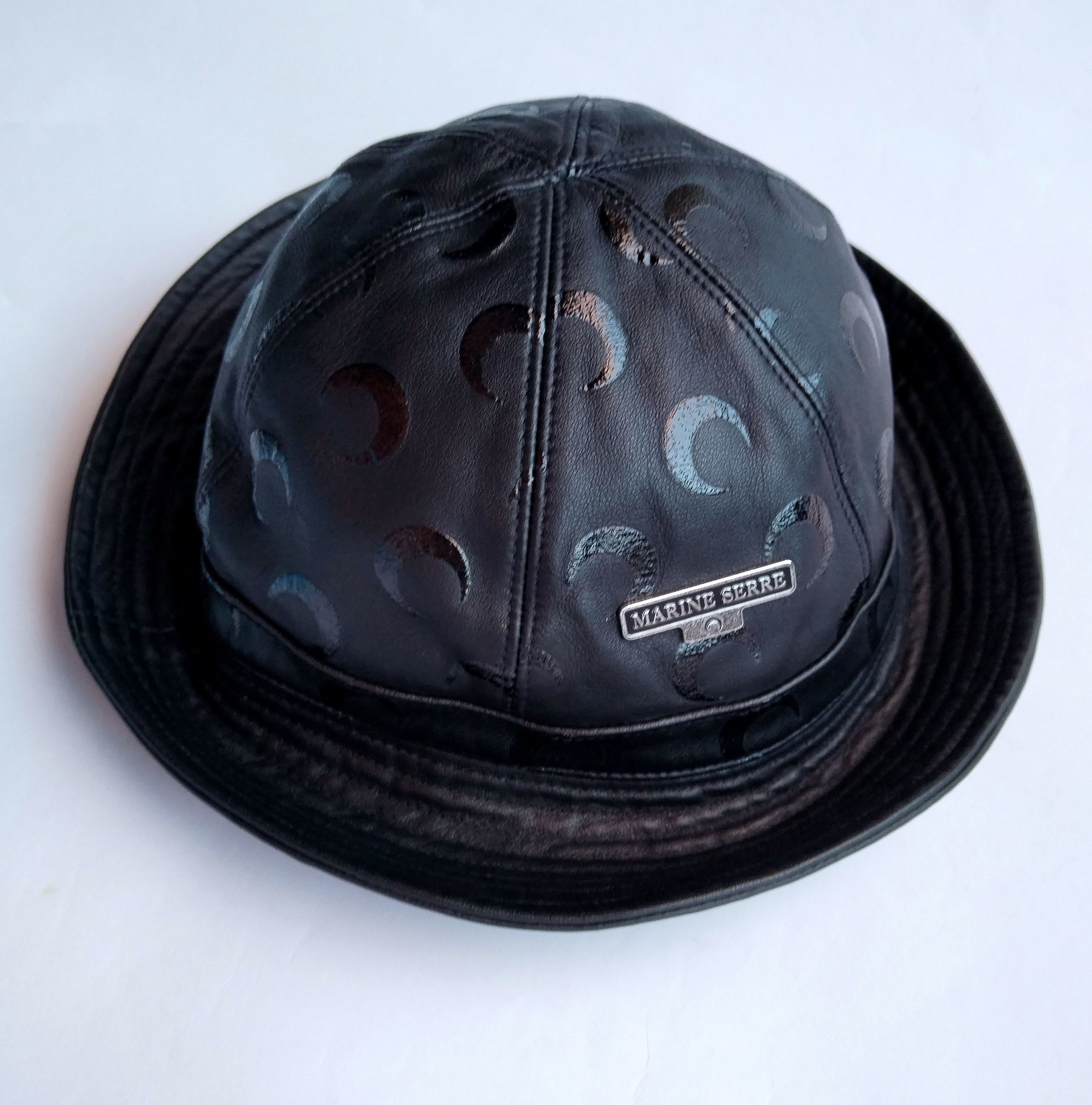 Marine Serre Leather bucket hat Size ONE SIZE - 6 Thumbnail
