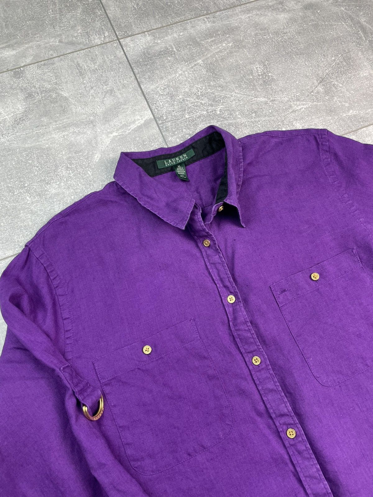 Polo Ralph Lauren × Ralph Lauren × Vintage Polo Ralph Lauren Purple Shirt Vintage Size XL / US 12-14 / IT 48-50 - 2 Thumbnail