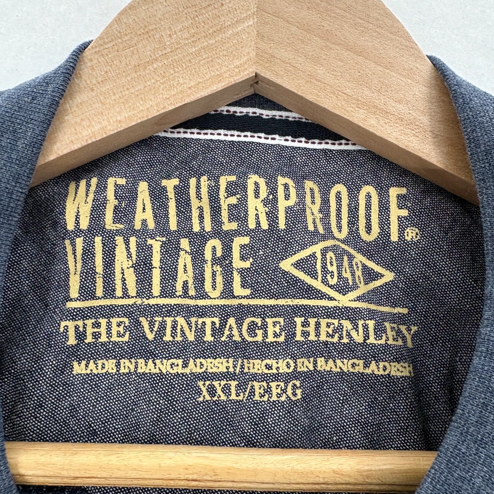 Weatherproof Weatherproof Vintage Henley Shirt Mens 2XL Blue Dark Denim Long Sleeve Casual Shirt Size US XXL / EU 58 / 5 - 5 Thumbnail