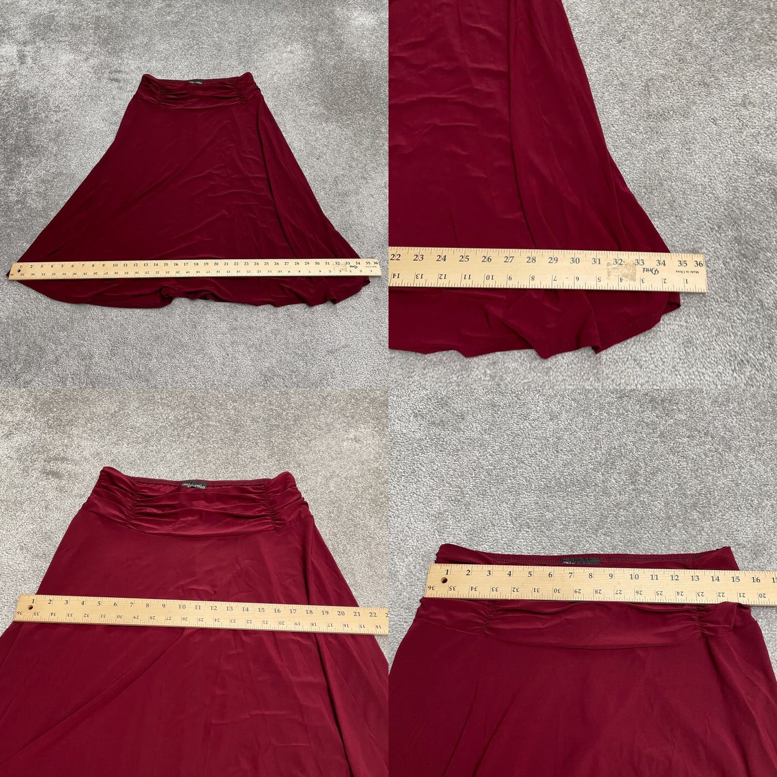 Vintage J.m Fleurette Skirt Womens L Midi A-Line Red Elastic Waist Stretch Knit Casual Vintage No Size 36" / US 14 / IT 50 - 8 Thumbnail