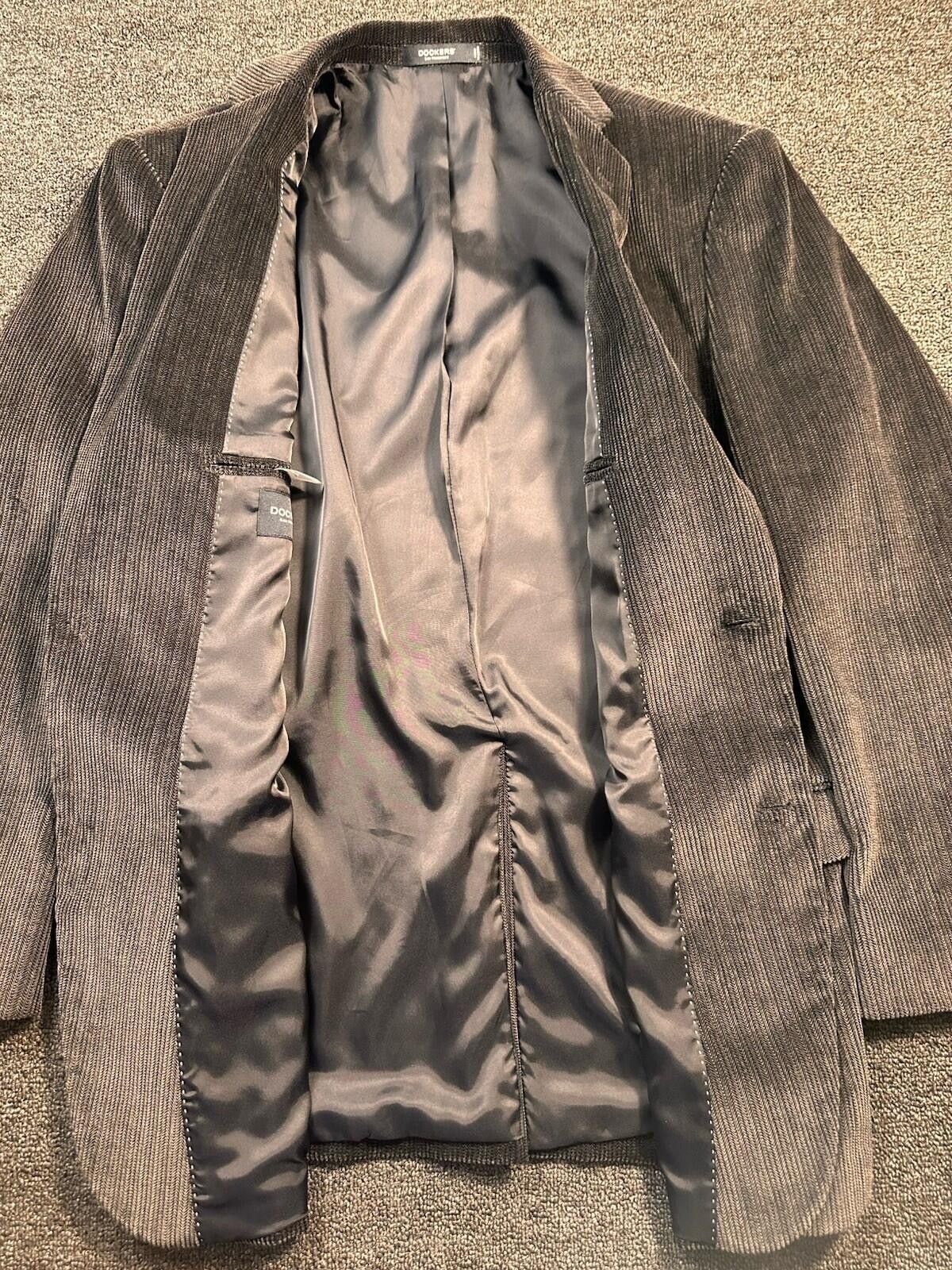 Dockers Dockers Black Corduroy Herringbone Men's Blazer 44L Size 44L - 5 Thumbnail