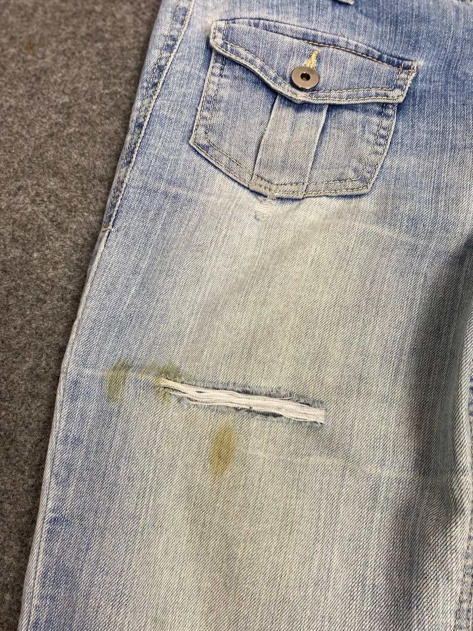 vintage japanese brand bootcut flare distressed denim