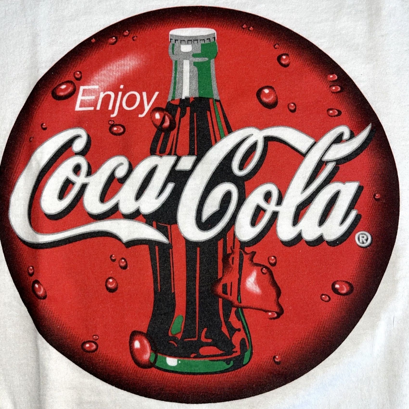 Fruit Of The Loom VINTAGE Fruit of the Loom Men’s XL T-Shirt White Coca Cola Enjoy Coke Shirt Adults XL White Coca-Cola 90s Classic Soda Logo Vintage Mens Size US XL / EU 56 / 4 - 3 Thumbnail