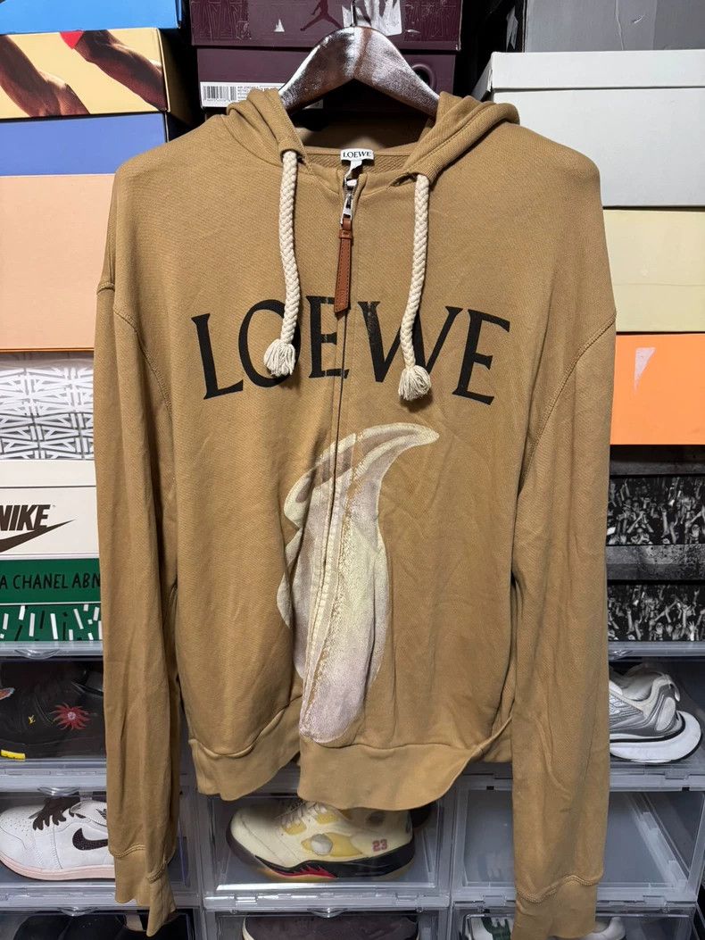 Loewe loewe Khaki zip-up hooded sweatshirt 2503-Nextarrow Size US XL / EU 56 / 4 - 1 Thumbnail