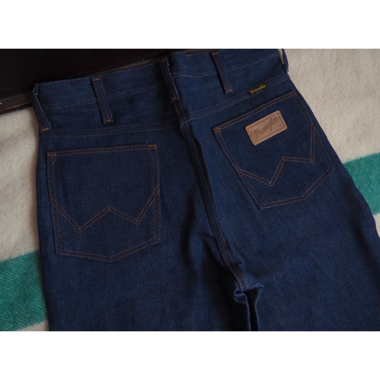 Wrangler VINTAGE Wrangler Jeans 70s Denim 30x36 Blue Rockabilly Dark Wash USA Size US 30 / EU 46 - 3 Thumbnail