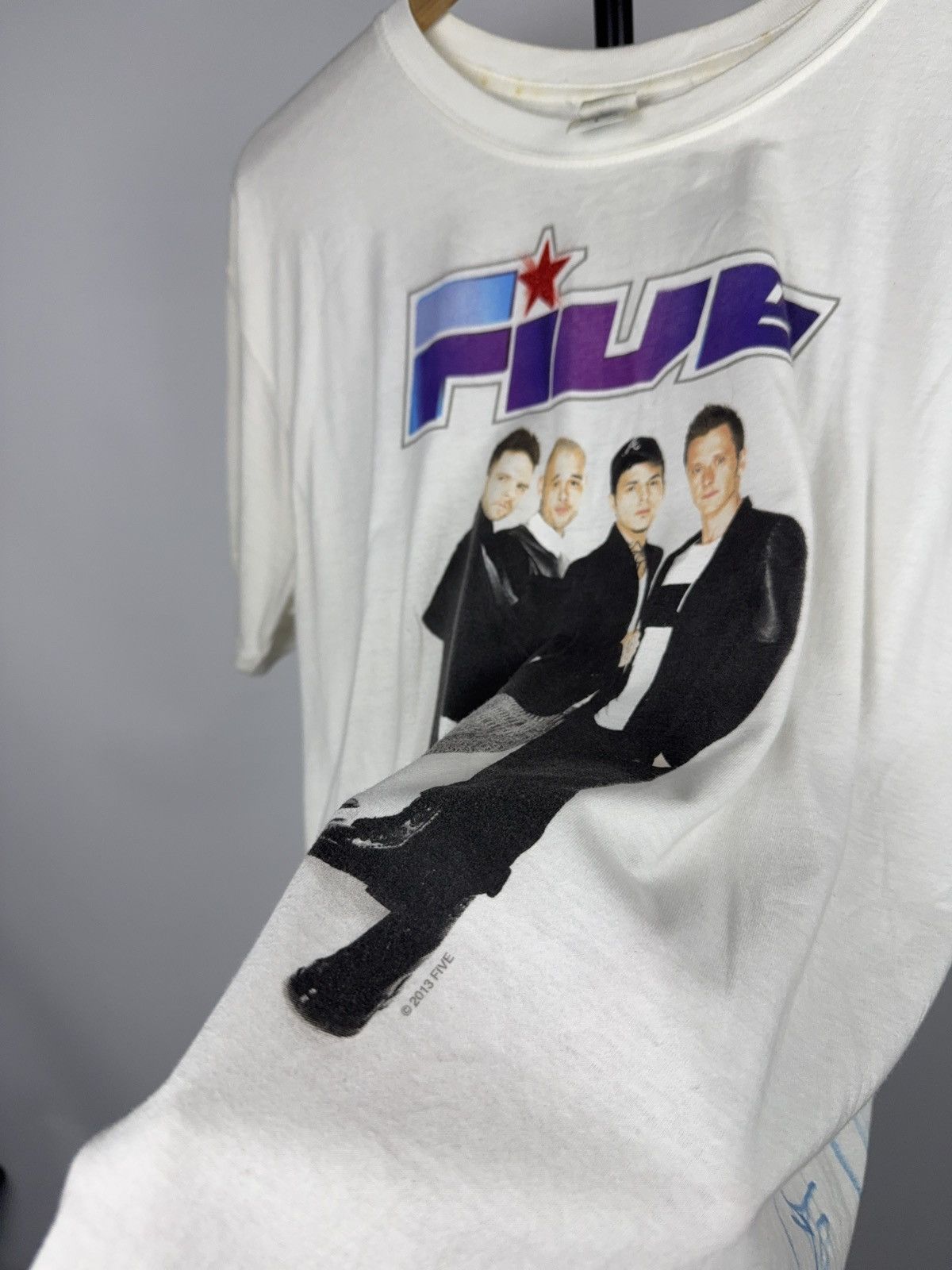 Band Tees 00s Rare FIVE Big Reunion 2013 Tour Tee Signed Size L Size US L / EU 52-54 / 3 - 7 Thumbnail