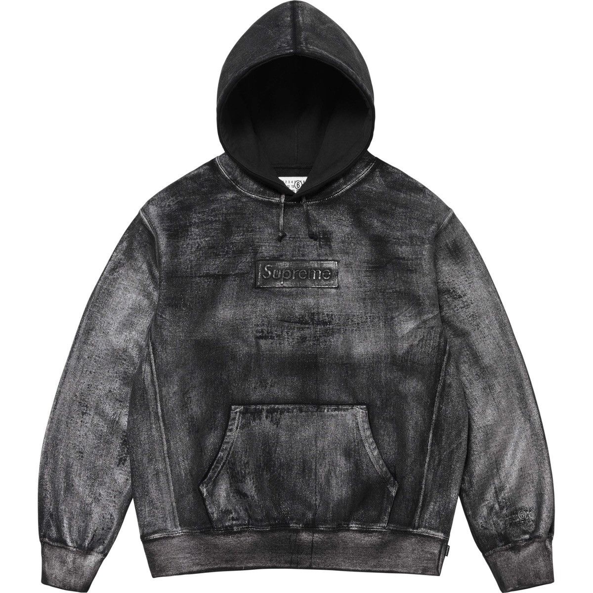 Image of Mm6 Maison Margiela Box Logo Hoodie in Black, Men's (Size Small)