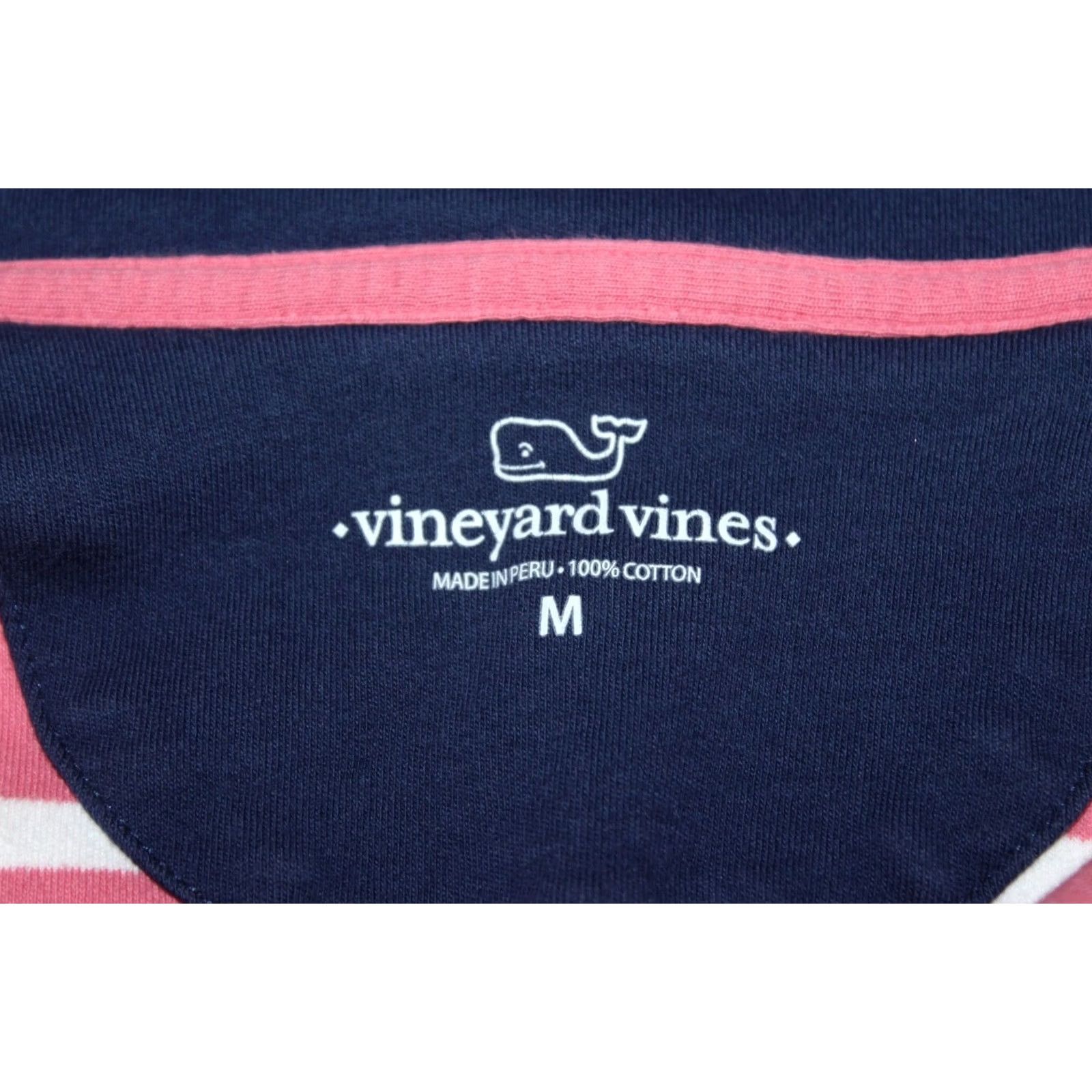 Vineyard Vines Vineyard Vines 1/4 Zip Pullover Sweater Pink Striped Cotton M Men Size US M / EU 48-50 / 2 - 2 Thumbnail