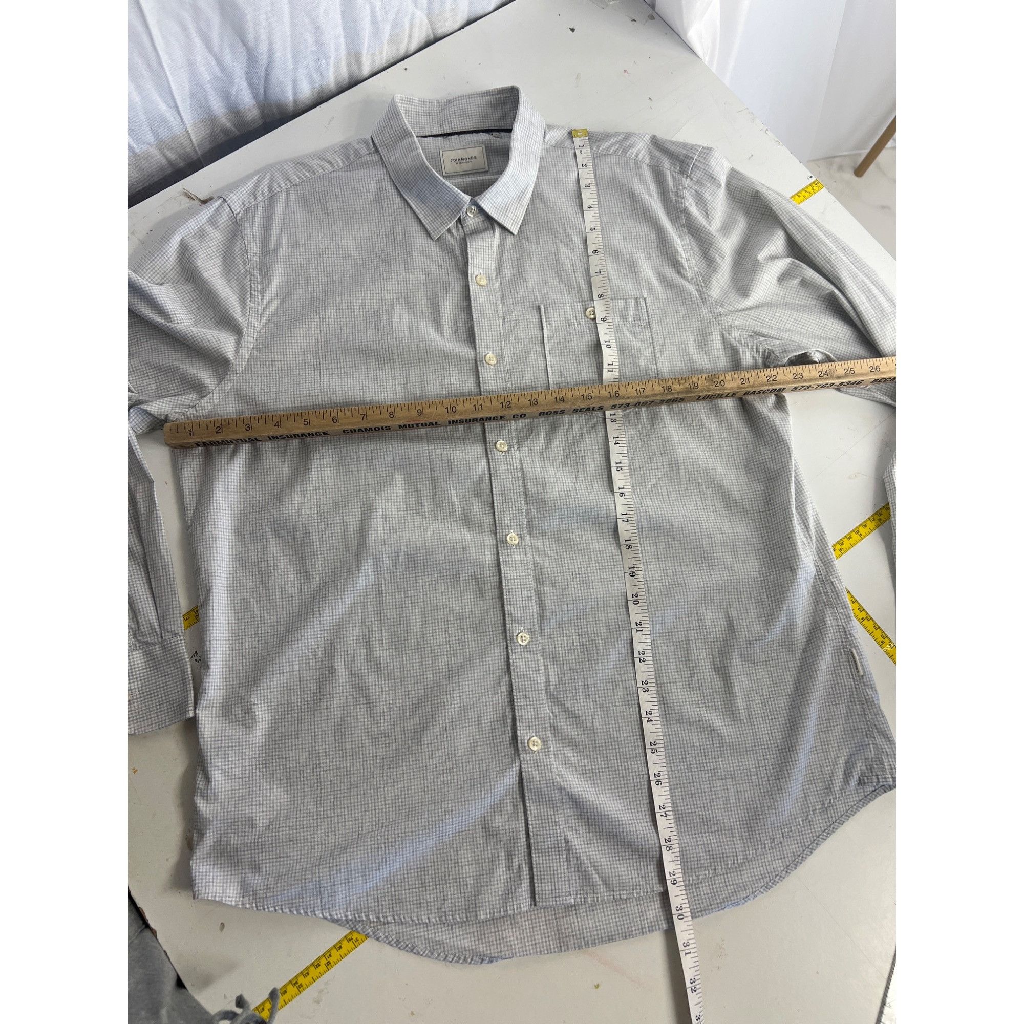 7Diamonds 7Diamonds Mens The Format Long-Sleeve Button-Up Shirt XL Gra Size US XL / EU 56 / 4 - 5 Thumbnail