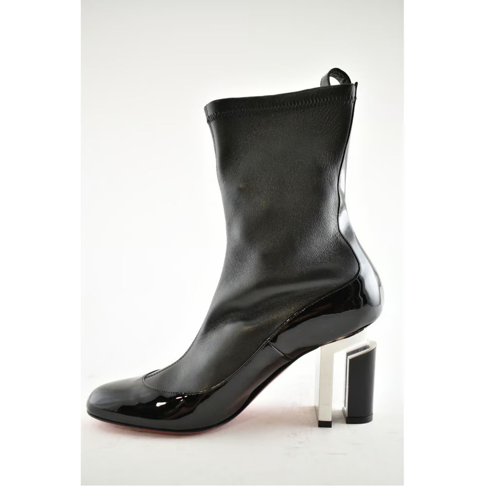 Christian Louboutin Bootnik 85 Black Patent Leather Stretch Ankle Heel Boot 36.5 Size US 6.5 / IT 36.5 - 8 Thumbnail