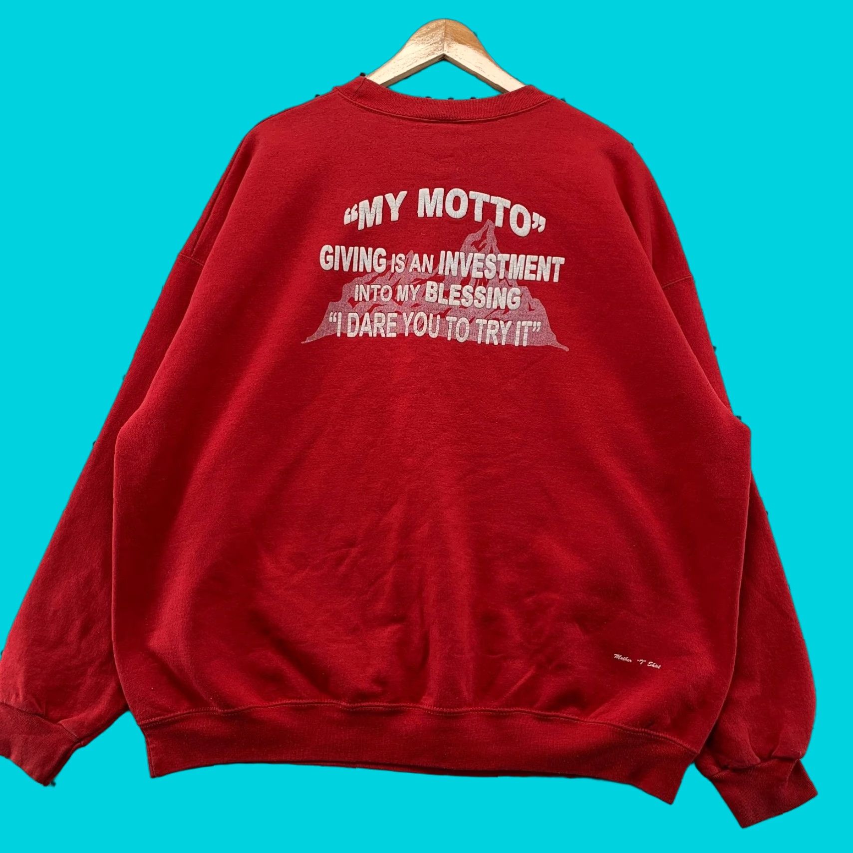 Lee VINTAGE Lee Sweatshirt Mens 3XL Red 90s Religious Crewneck USA Size US XXL / EU 58 / 5 - 1 Thumbnail
