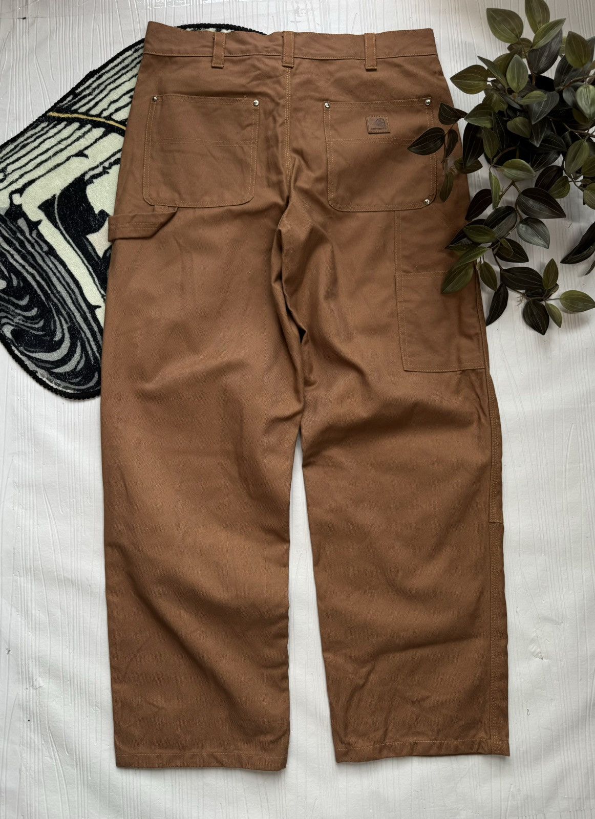 Pre-owned Carhartt X Made In Usa Vintage Carhartt Pants Made In Mexico Workwear In Brown