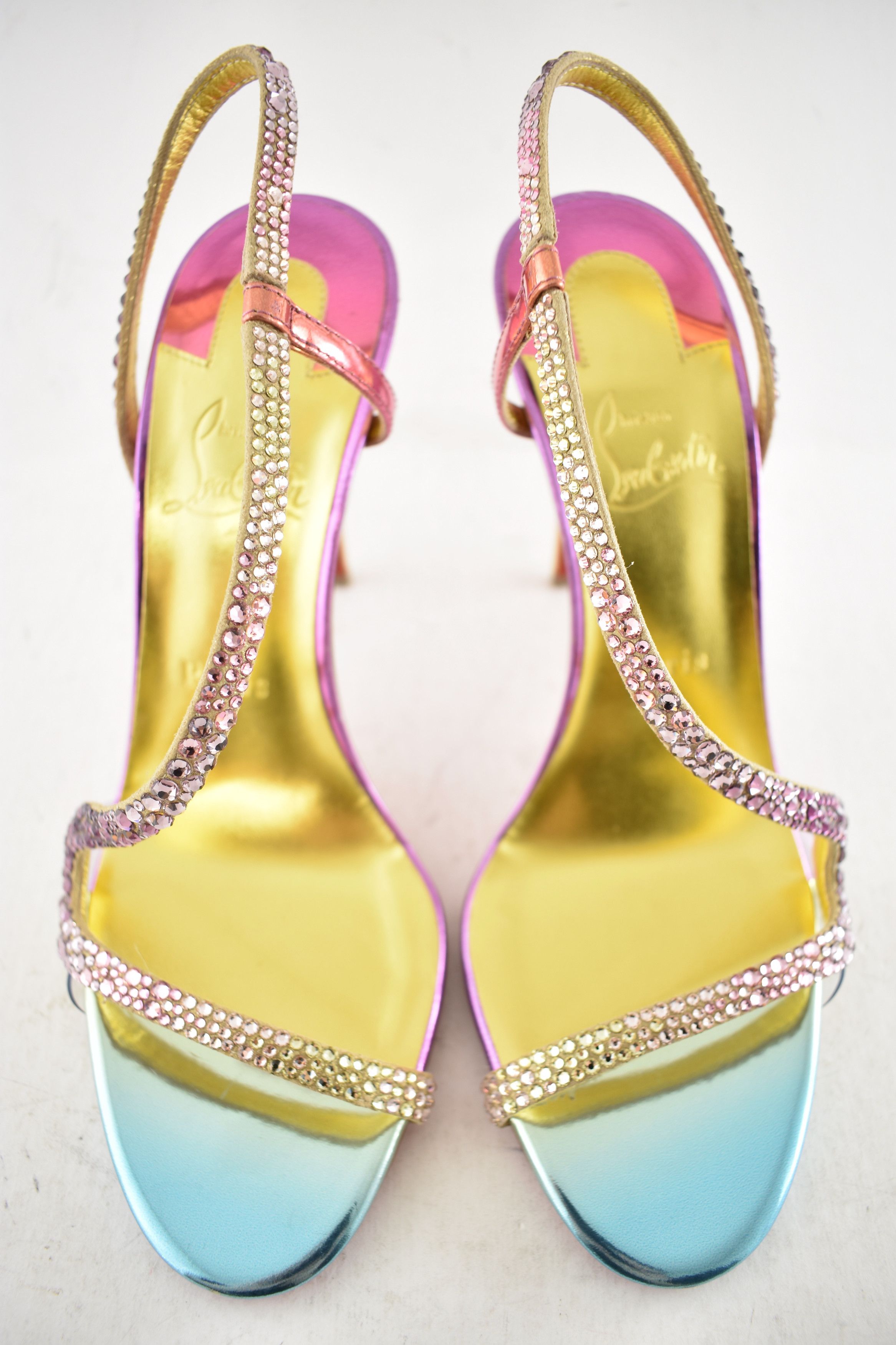 Christian Louboutin Rosalie Strass Boreal 100 Ankle Strap Sandal Heel Pump 39 Size US 9 / IT 39 - 8 Thumbnail