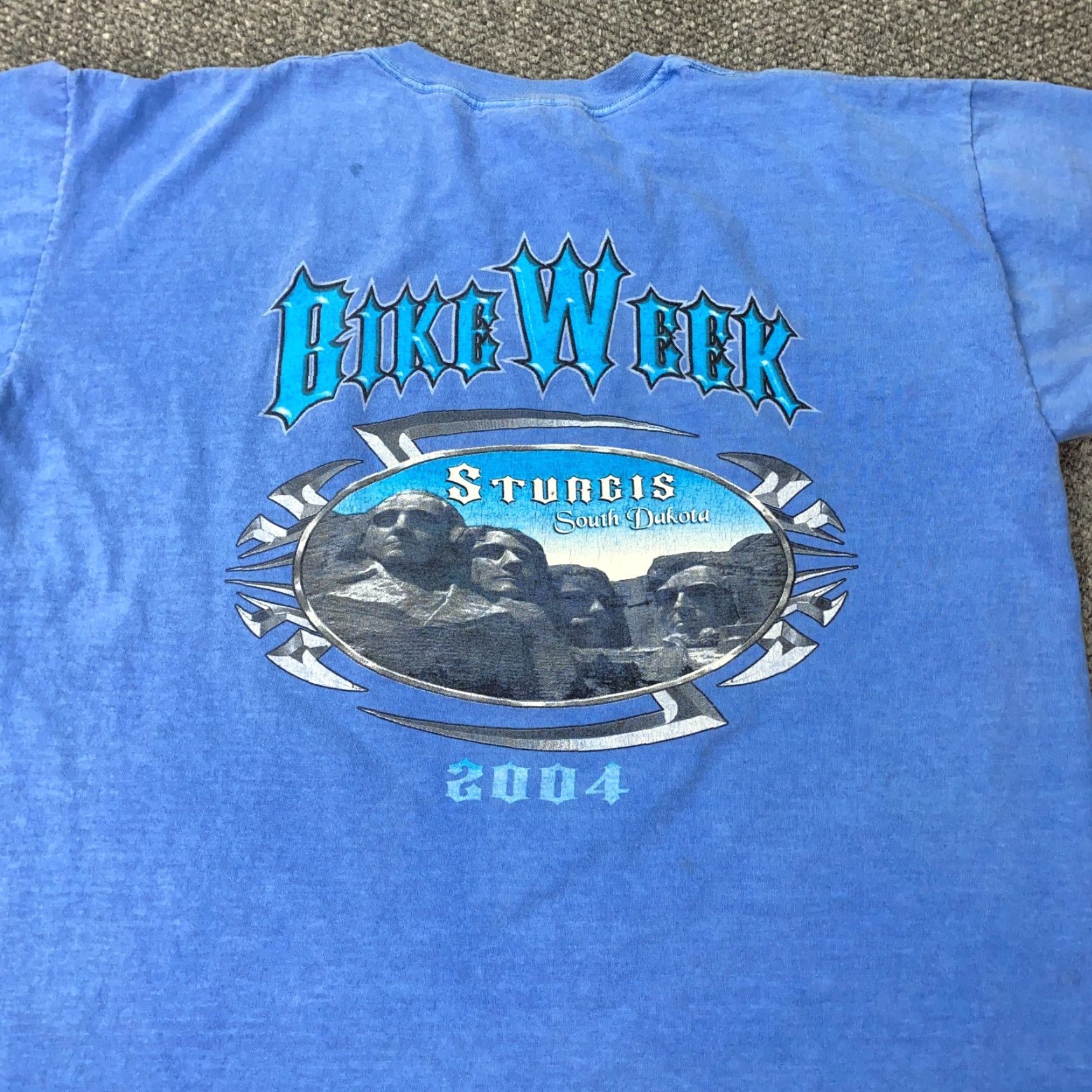 Vintage VTG Sturgis Bike Week 2004 Shirt Mens XL Blue Biker Motorcycle Made In USA Size US XL / EU 56 / 4 - 4 Thumbnail