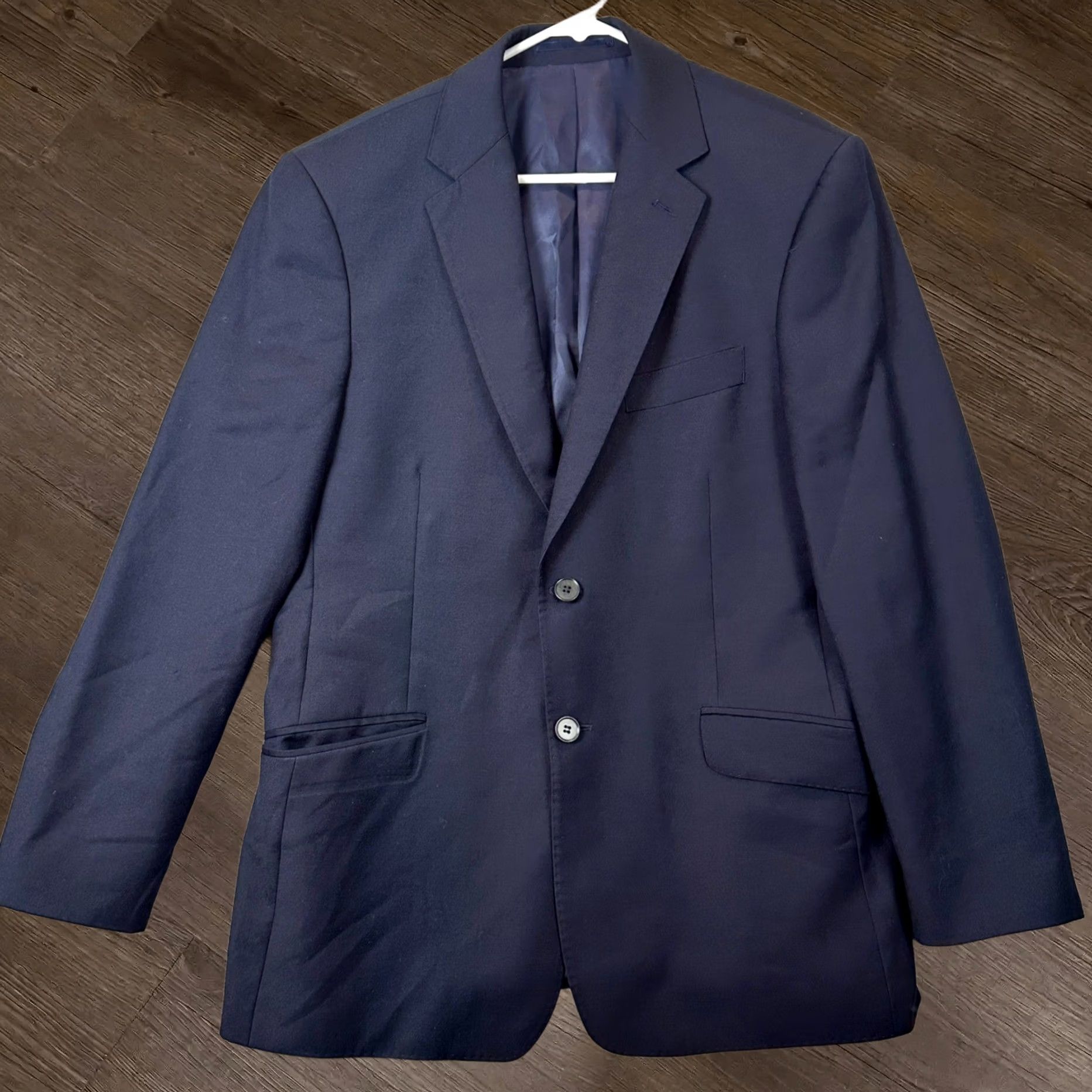 Charles Tyrwhitt Blazer Mens 42s Slim Fit Navy Blue Wool Sport Coat Formal Euc, Men's (Size 42r)