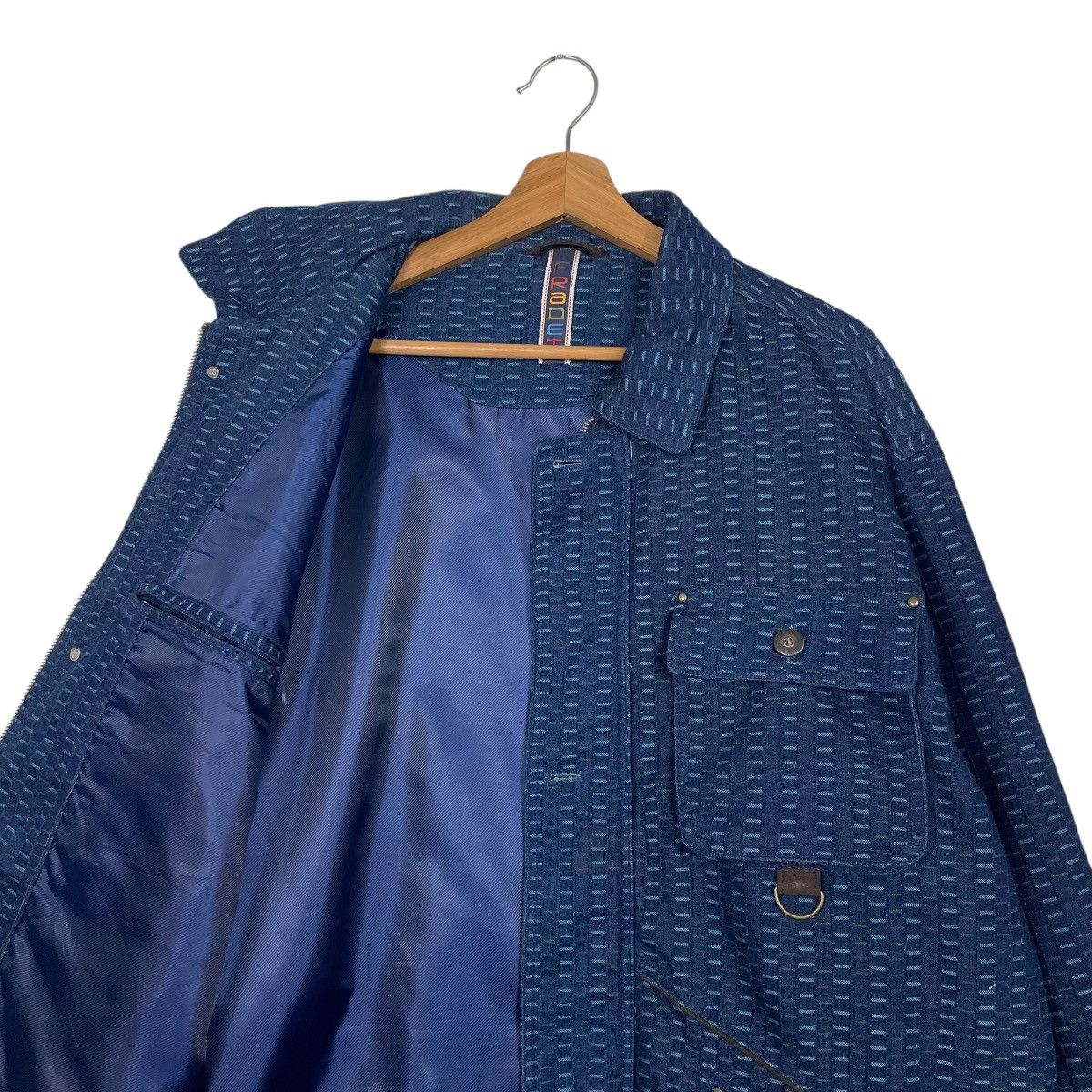 Other Nice Design Jean Louis Pradet Patterned Blue Denim Jacket Size US L / EU 52-54 / 3 - 10 Thumbnail