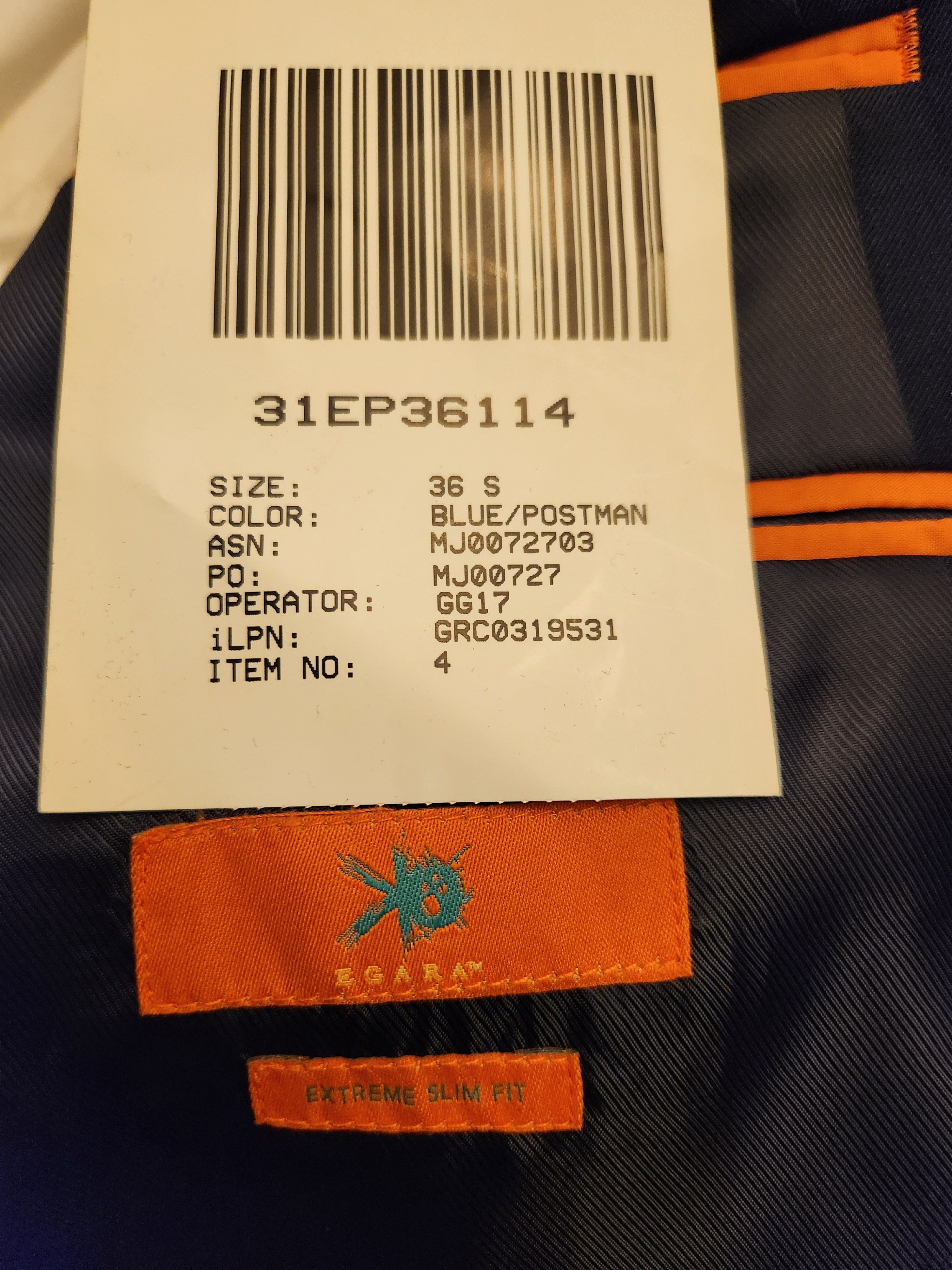 Egara NWT Egara Skinny Fit Blue Suit Size 36S - 6 Thumbnail