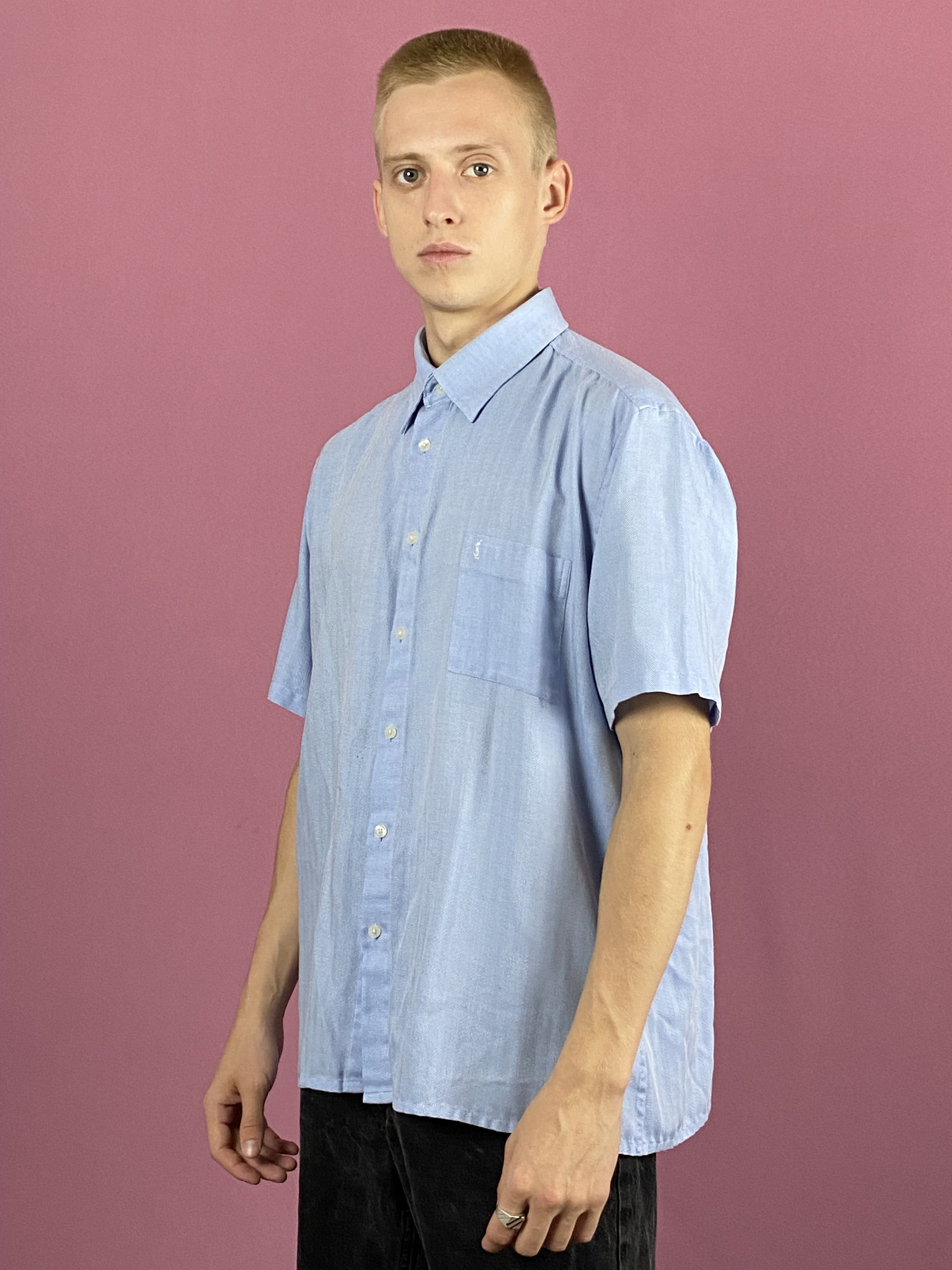 Yves Saint Laurent Yves Saint Laurent Vintage Men's Short Sleeve Shirt - XL Size US XL / EU 56 / 4 - 2 Thumbnail