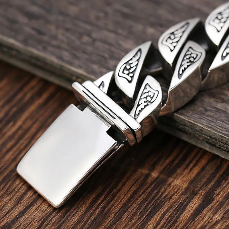 Jewelry S925 Silver Locomotive Latch Horsetail Woven Bracelet Size ONE SIZE - 5 Thumbnail