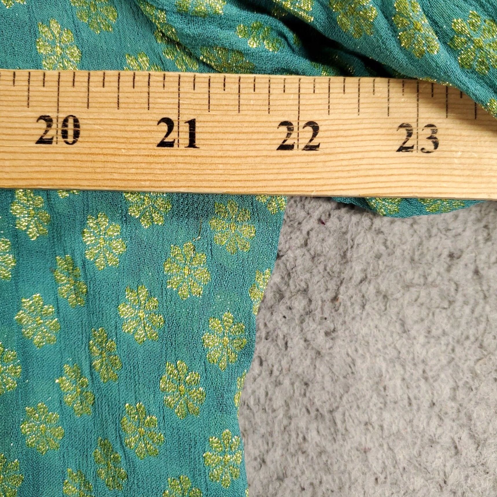 Soft Surroundings Soft Surroundings Sequined Cardigan Womens M Teal Gold Metallic Open Lined Bohemian Geometric Relaxed Fit Blouse Cardigan Accessories Size M / US 6-8 / IT 42-44 - 4 Thumbnail