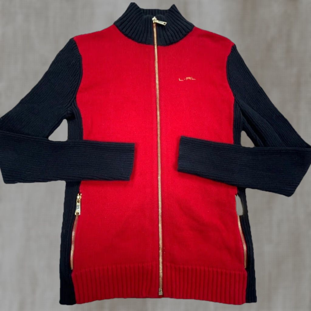 Ralph Lauren Lauren Ralph Lauren Sweater Women S Small Red Full Zip Heavy Knit Jacket Size S / US 4 / IT 40 - 1 Thumbnail