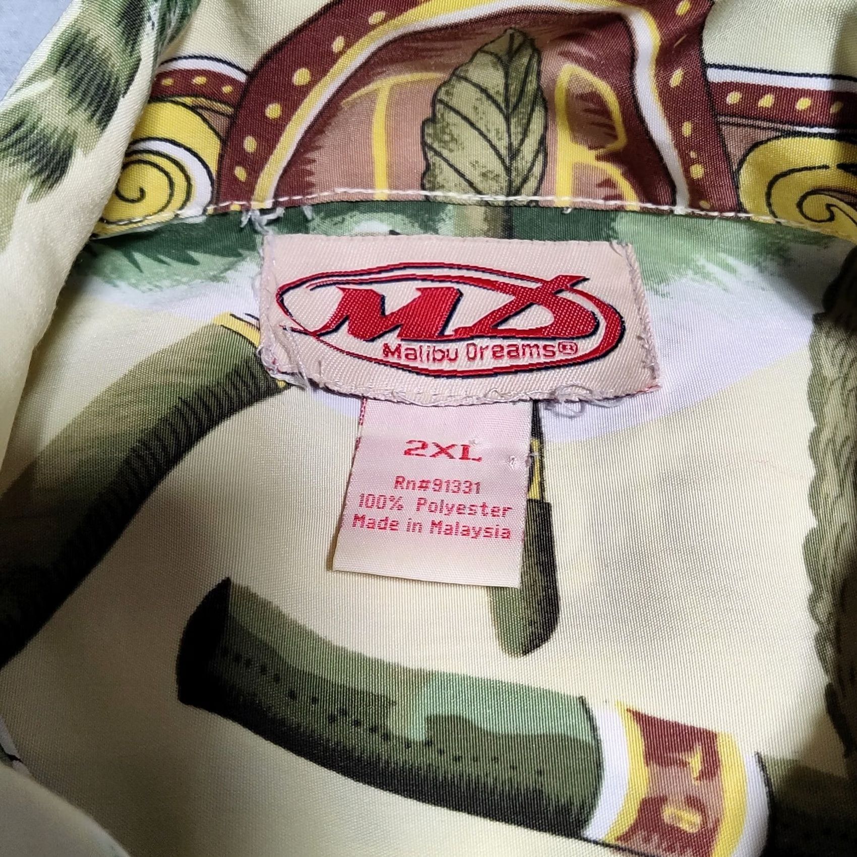 Vintage MALIBU DREAMS LAS VEGAS Men 2XL Allover Cigar Print Short Sleeve Camp Shirt Size US XXL / EU 58 / 5 - 7 Thumbnail