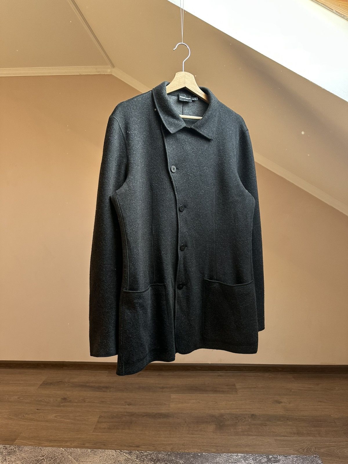 Comme des Garcons Giorgio Armani Unstructured Wool Jacket Asymmetric Military Size 42R - 2 Thumbnail