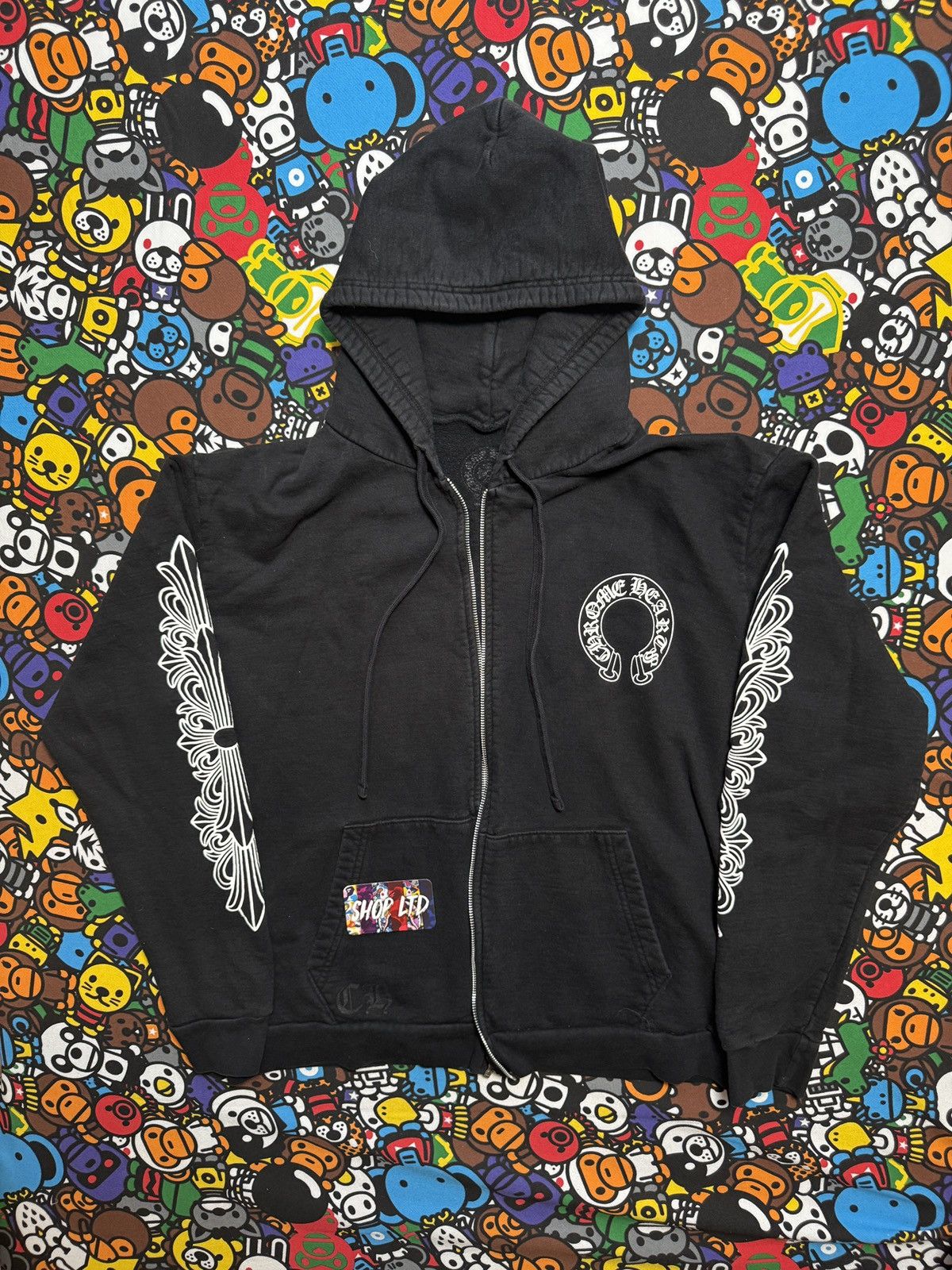 Chrome Hearts CHROME HEARTS HorseShoe Floral Cross Sleeve Zip Up
