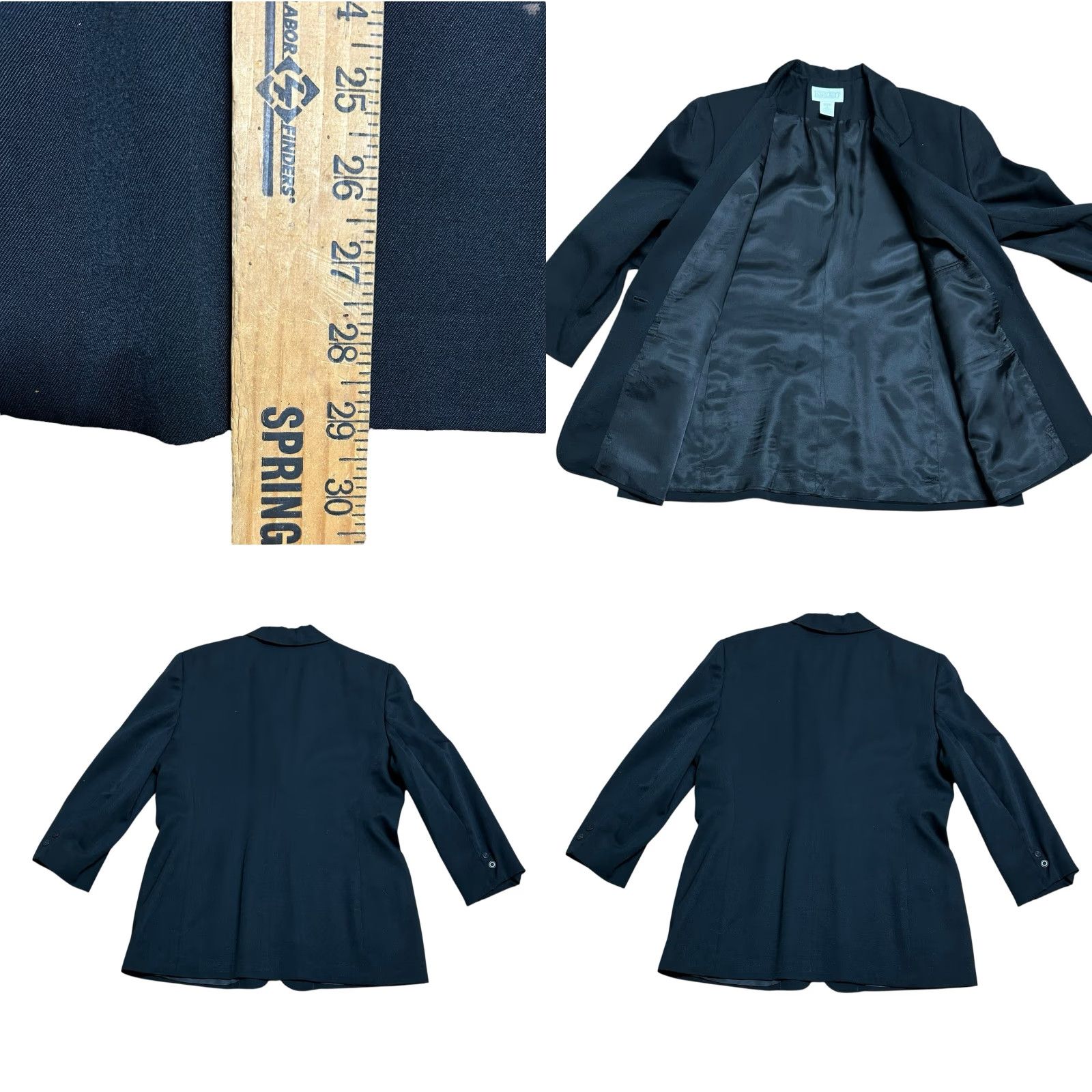 Lands' End VINTAGE Lands’End Direct Merchants Blazer Jacket Women Black 100% Wool Sz 16 USA Size XXL / US 16-18 / IT 52-54 - 8 Thumbnail