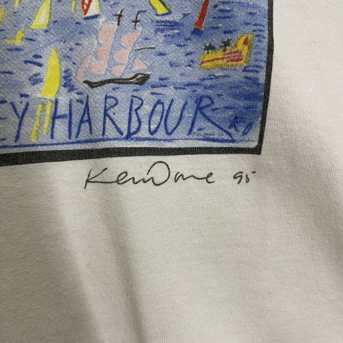 Quiksilver Vintage 90s Ken Done Big Logo Shortsleeve Tee Size US XL / EU 56 / 4 - 6 Thumbnail