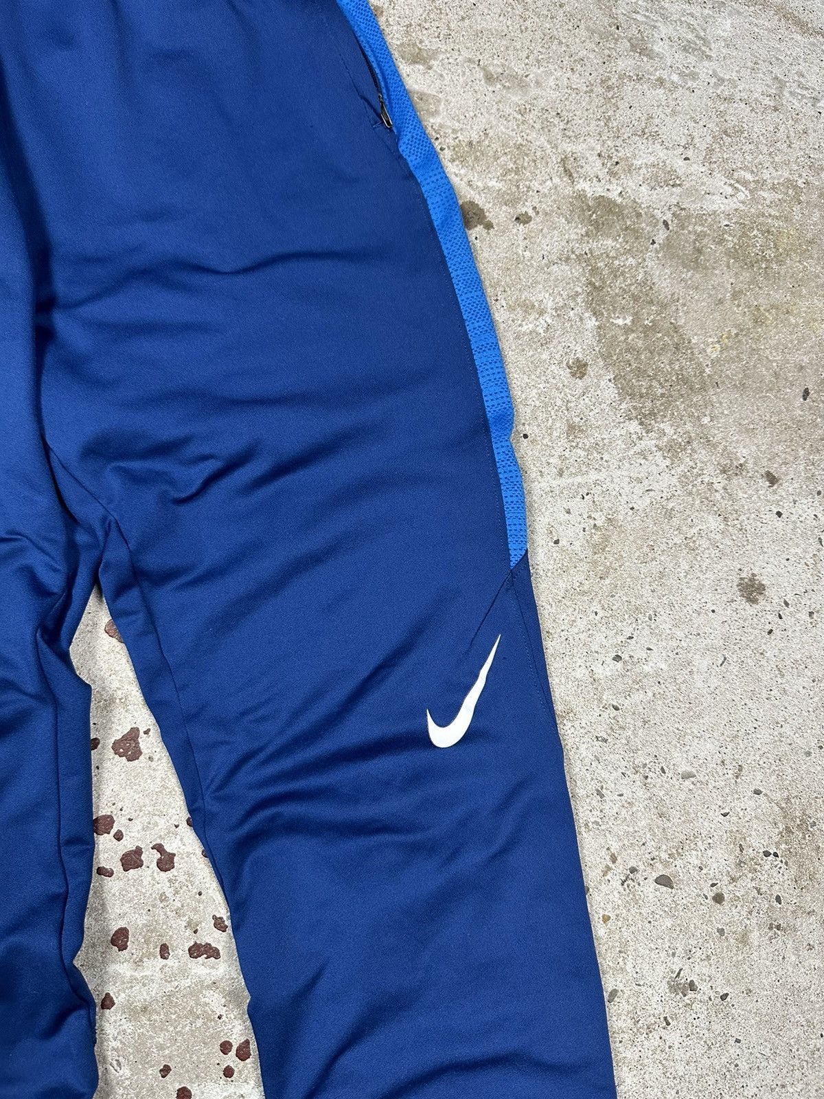 Nike × Vintage Vintage Nike Blue Track Pants Swoosh Drill y2k Size US 29 - 4 Thumbnail