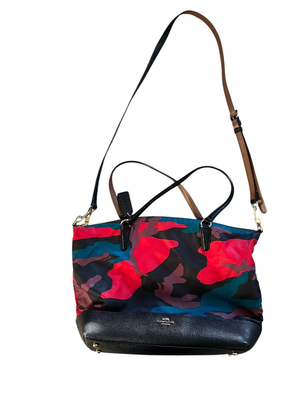 Coach Coach MultiColor Camouflage Nylon and Leather Satchel Size ONE SIZE - 1 Thumbnail