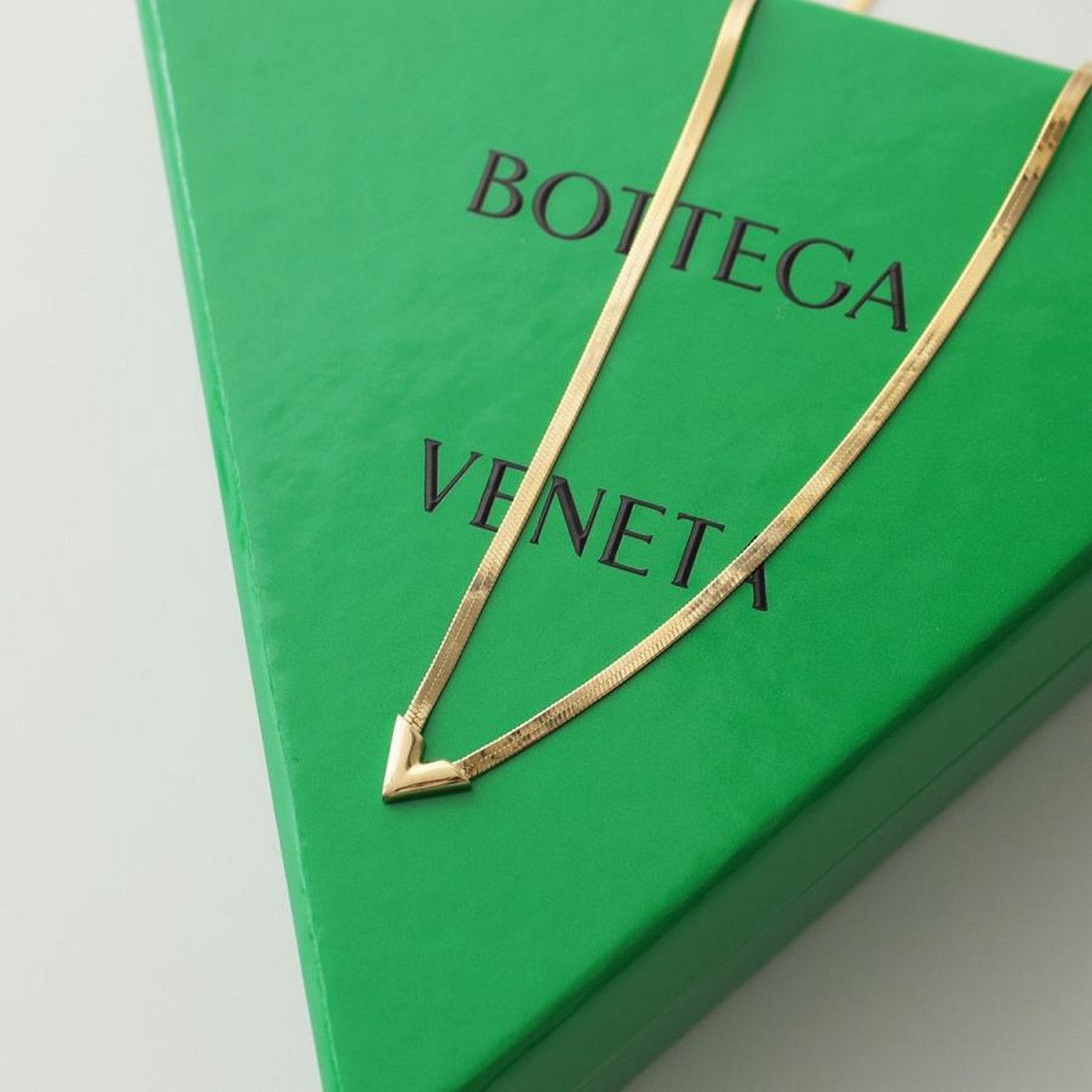 BOTTEGA VENETA ID gold plated Sterling silver necklace q