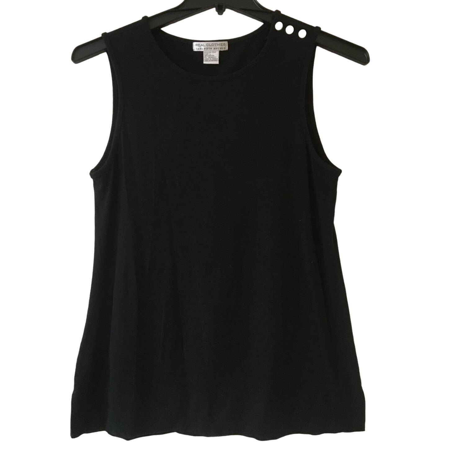 Saks Fifth Avenue Saks Fifth Avenue Real Clothes Large Black Sleeveless Top Size L / US 10 / IT 46 - 1 Thumbnail