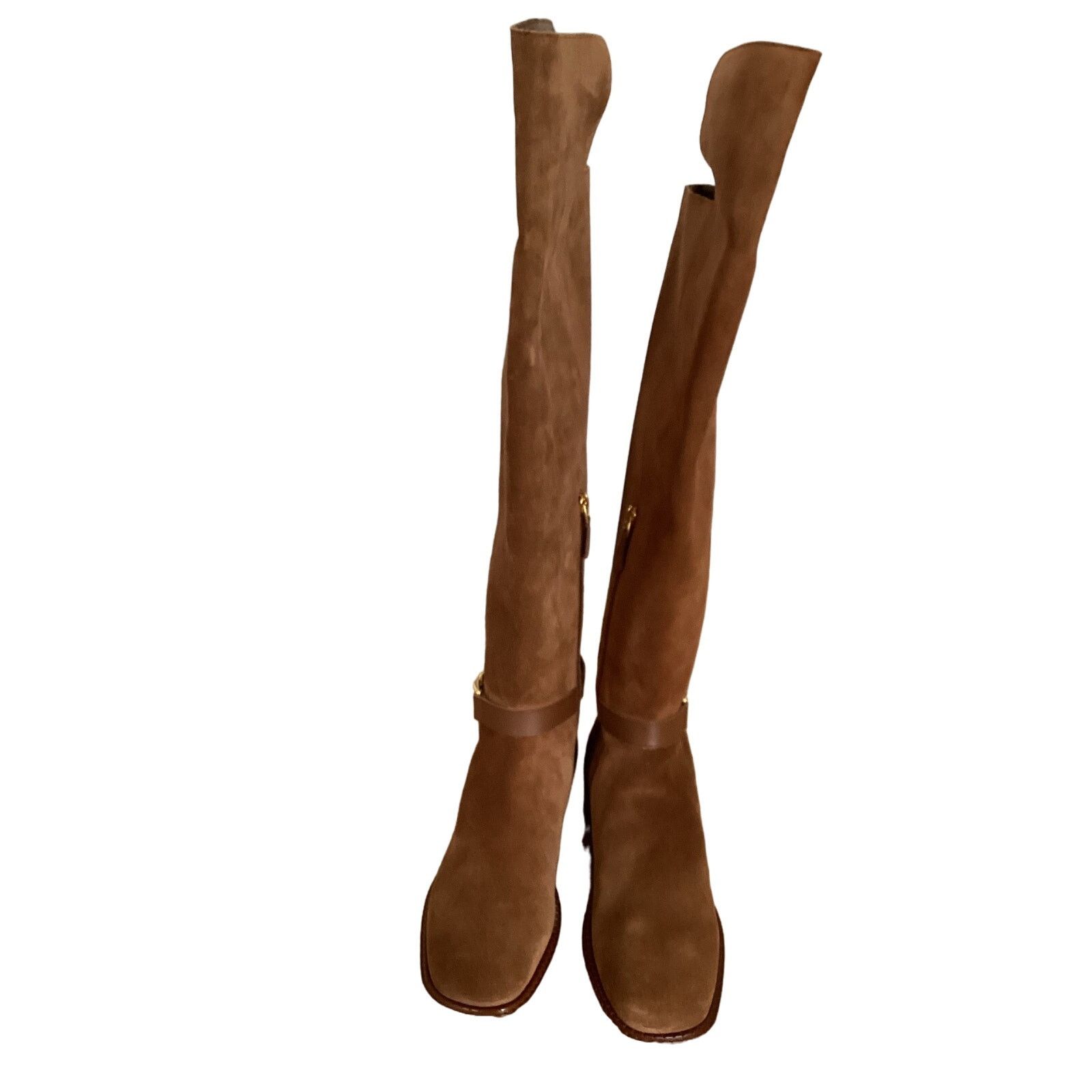 Bally NWT BALLY Eloire Tall Suede Riding Boots Tan Sz 39 Size US 8.5 / IT 38.5 - 4 Thumbnail