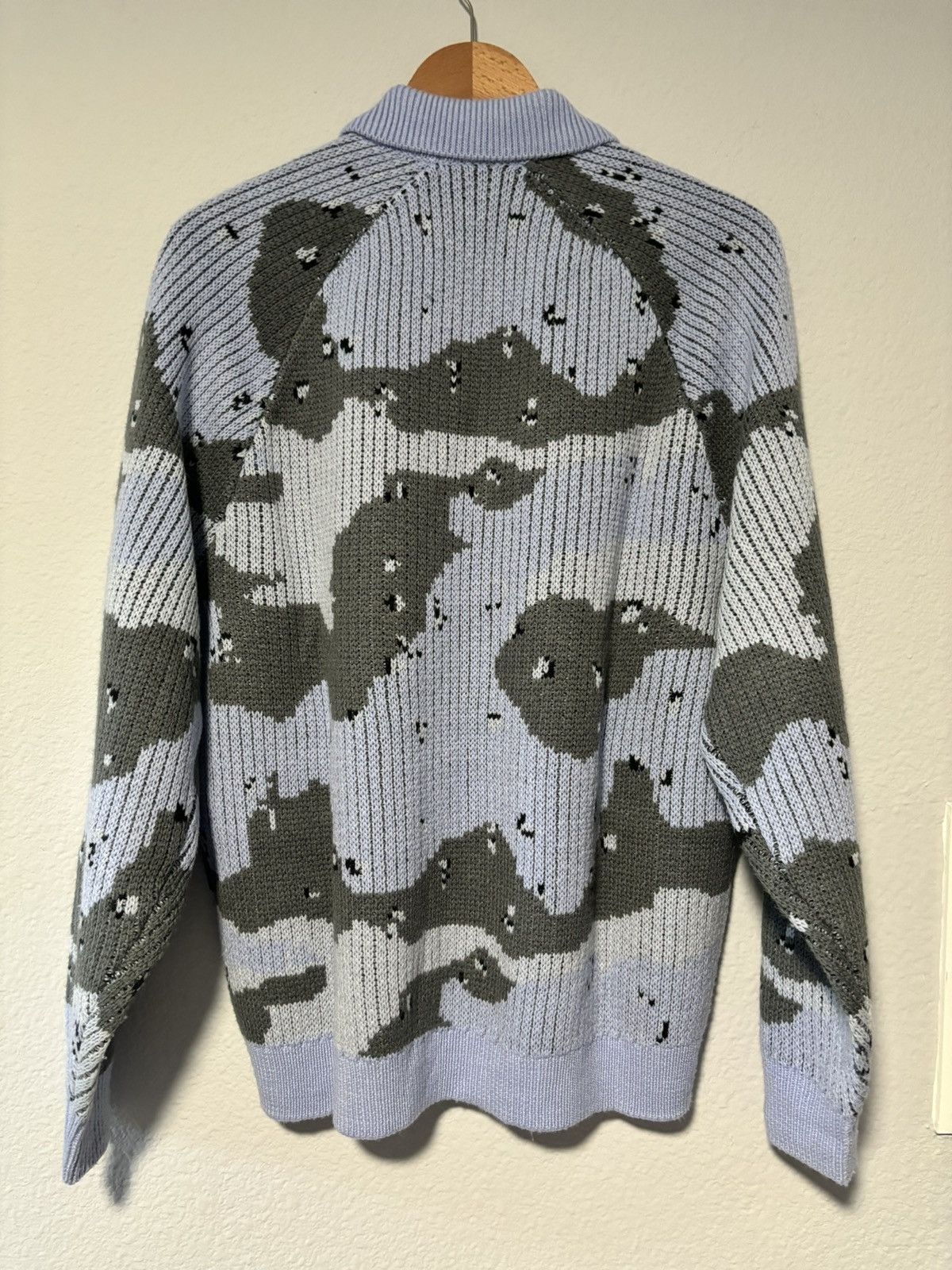 Supreme Small Box Polo Sweater Blue Camo Medium | Grailed