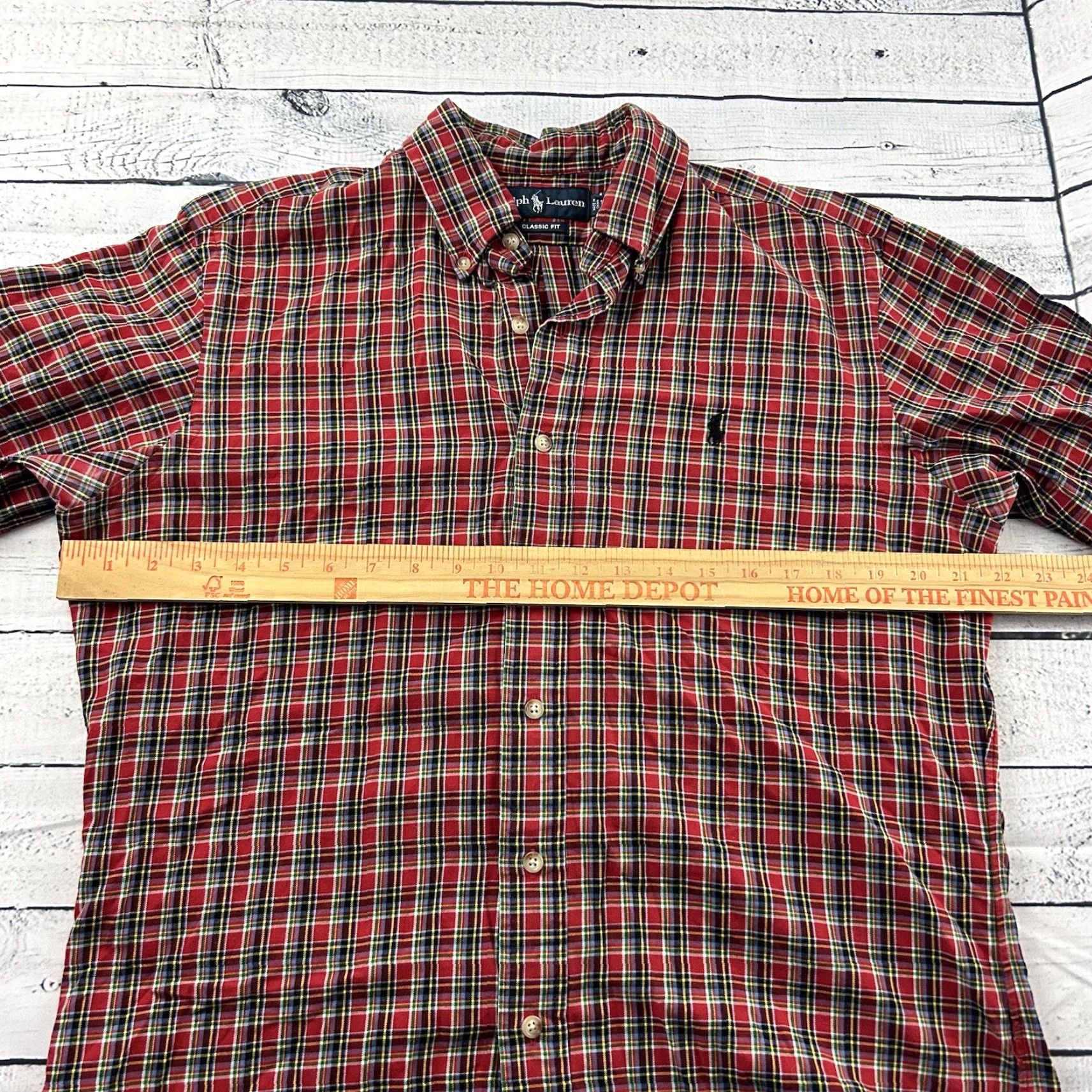 Polo Ralph Lauren Polo Ralph Lauren VTG Plaid Long Sleeve Button Front Shirt Mens M Red Size US M / EU 48-50 / 2 - 5 Thumbnail
