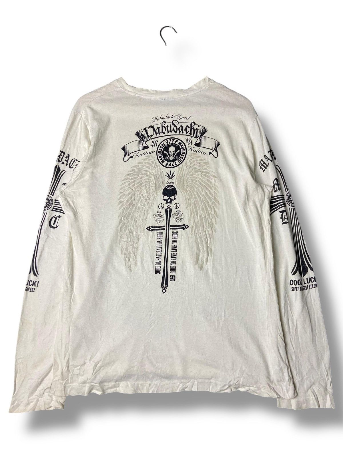 Japanese Brand 🇯🇵Shonan Mabudachi Punk Gothic Long Sleeve Tee (142) Size US XL / EU 56 / 4 - 5 Thumbnail