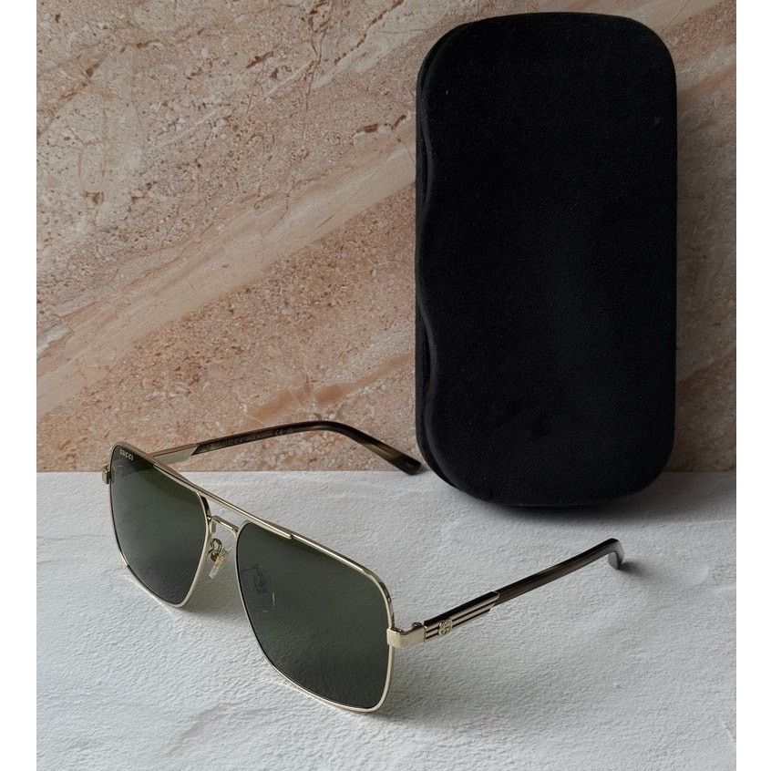 Gucci NEW Gucci GG1289S Gold Metal Aviator Sunglasses $505 Size ONE SIZE - 1 Thumbnail